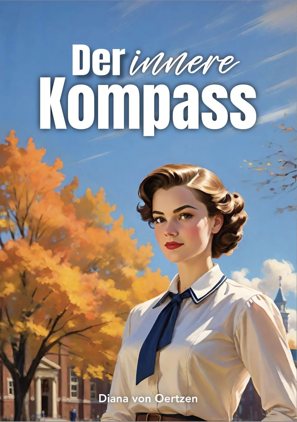Adelie auf dem Campus vor der Akademie Rockabilly Space Opera Romance