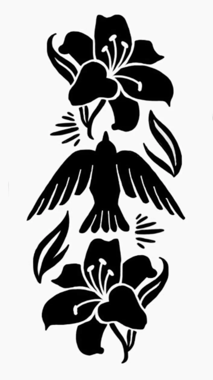"Sparrow and Lily" - Digital (for tattoo)