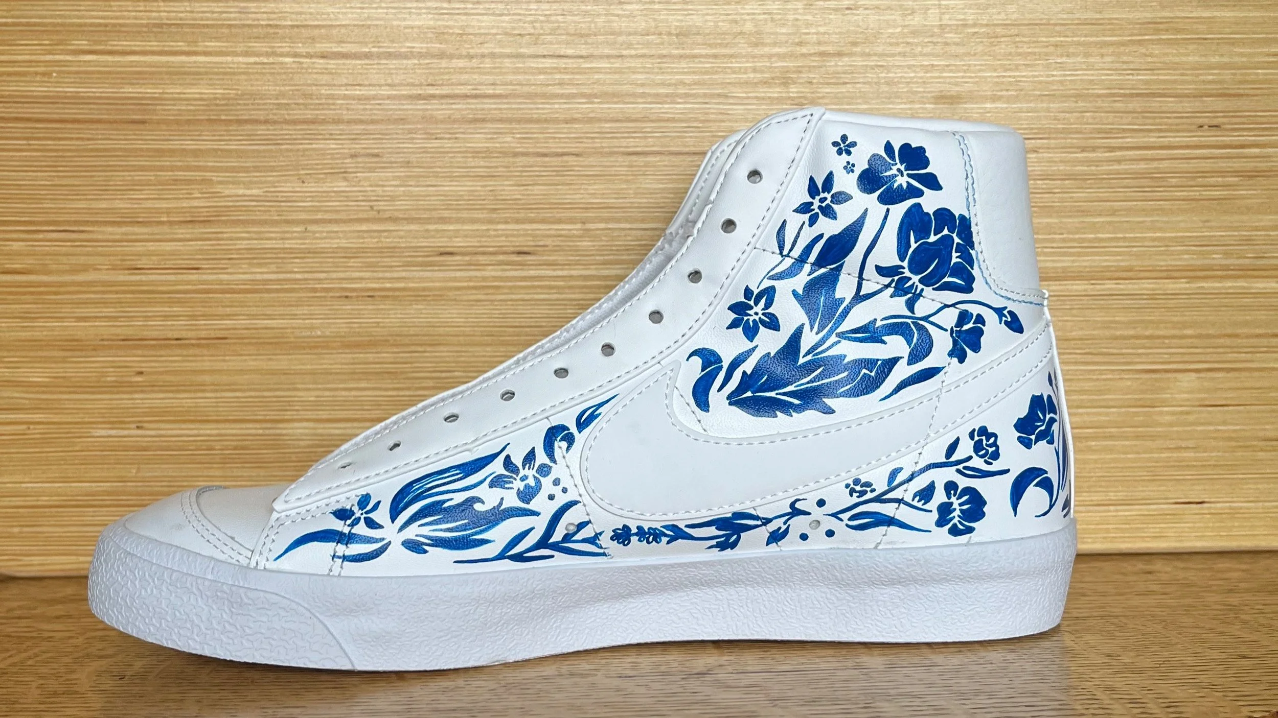 "Feelin Blue" - Leather Paint on Nike