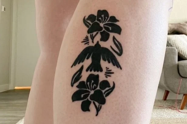 "Sparrow and Lilly" Tattoo art done by Andrew