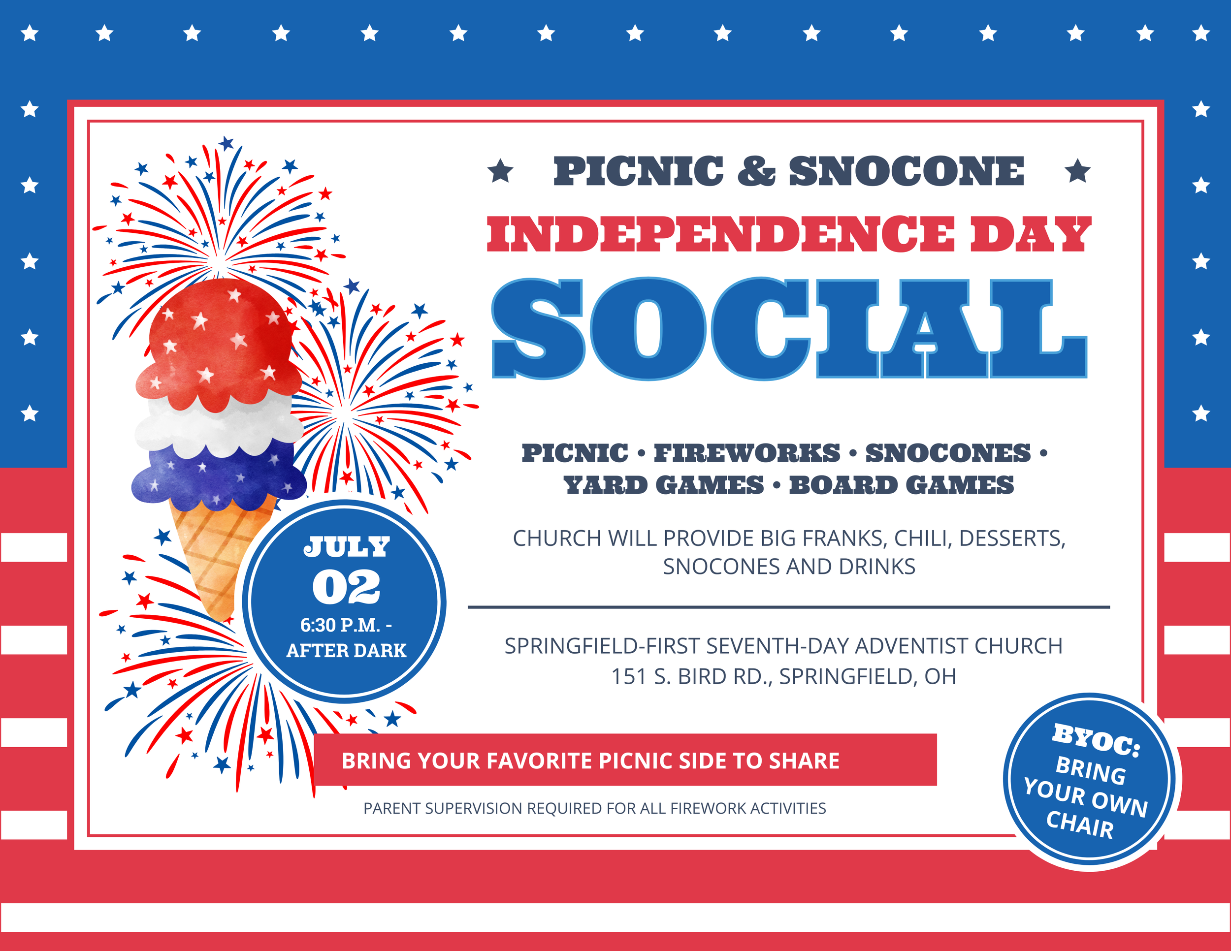 Picnic & Snocone Independence Day Social