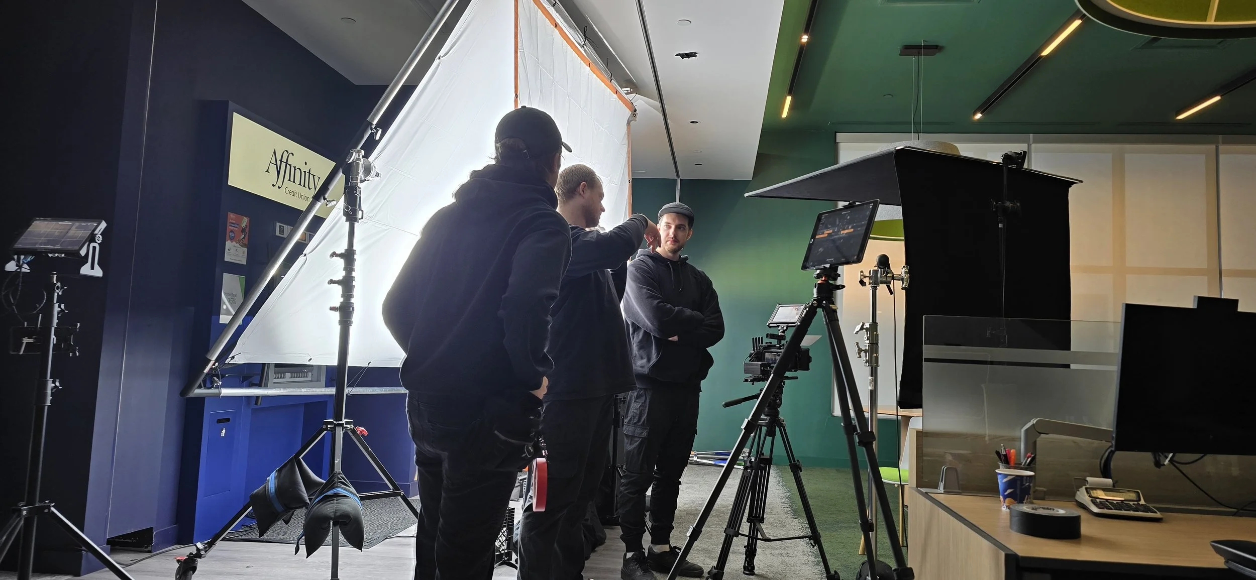 Aputure Xt52. 12X Hi-lite diffusion, 4X 216 frame. Solid, Boom arm, Combo stand, Mombo Combo, C stand, Panel lite, Nanlite 306C, Nanlite 240CL, Nanlite 60CL, Brute, Honda 7000i ES generator, Honda 2200i generator, Ecoflow, Aputure 600X, Aputure 300D,