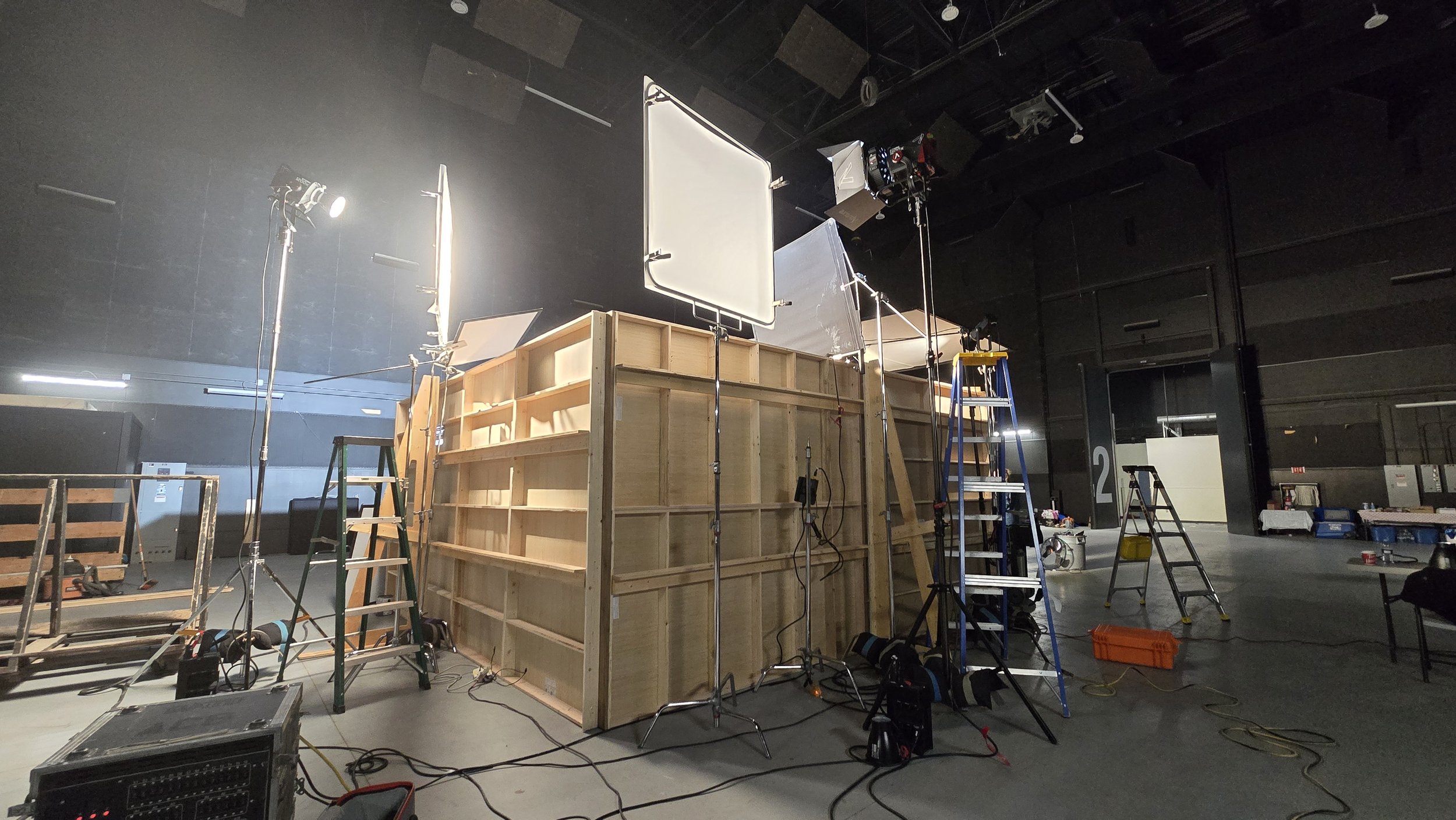 Aputure Xt52. 12X Hi-lite diffusion, 4X 216 frame. Solid, Boom arm, Combo stand, Mombo Combo, C stand, Panel lite, Nanlite 306C, Nanlite 240CL, Nanlite 60CL, Brute, Honda 7000i ES generator, Honda 2200i generator, Ecoflow, Aputure 600X, Aputure 300D,
