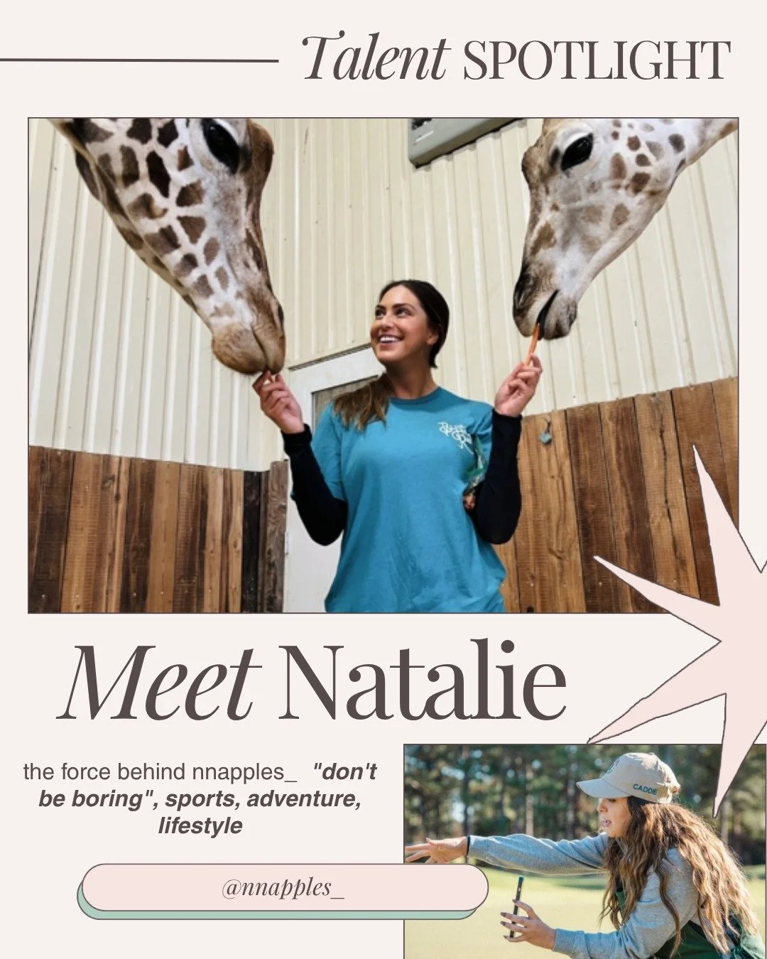 What started as &ldquo;the girl with a million jobs&rdquo;, she now makes a statement for living boldly. Natalie Rose is here to remind us all: Don't be boring. Proud to represent @nnapples_ !