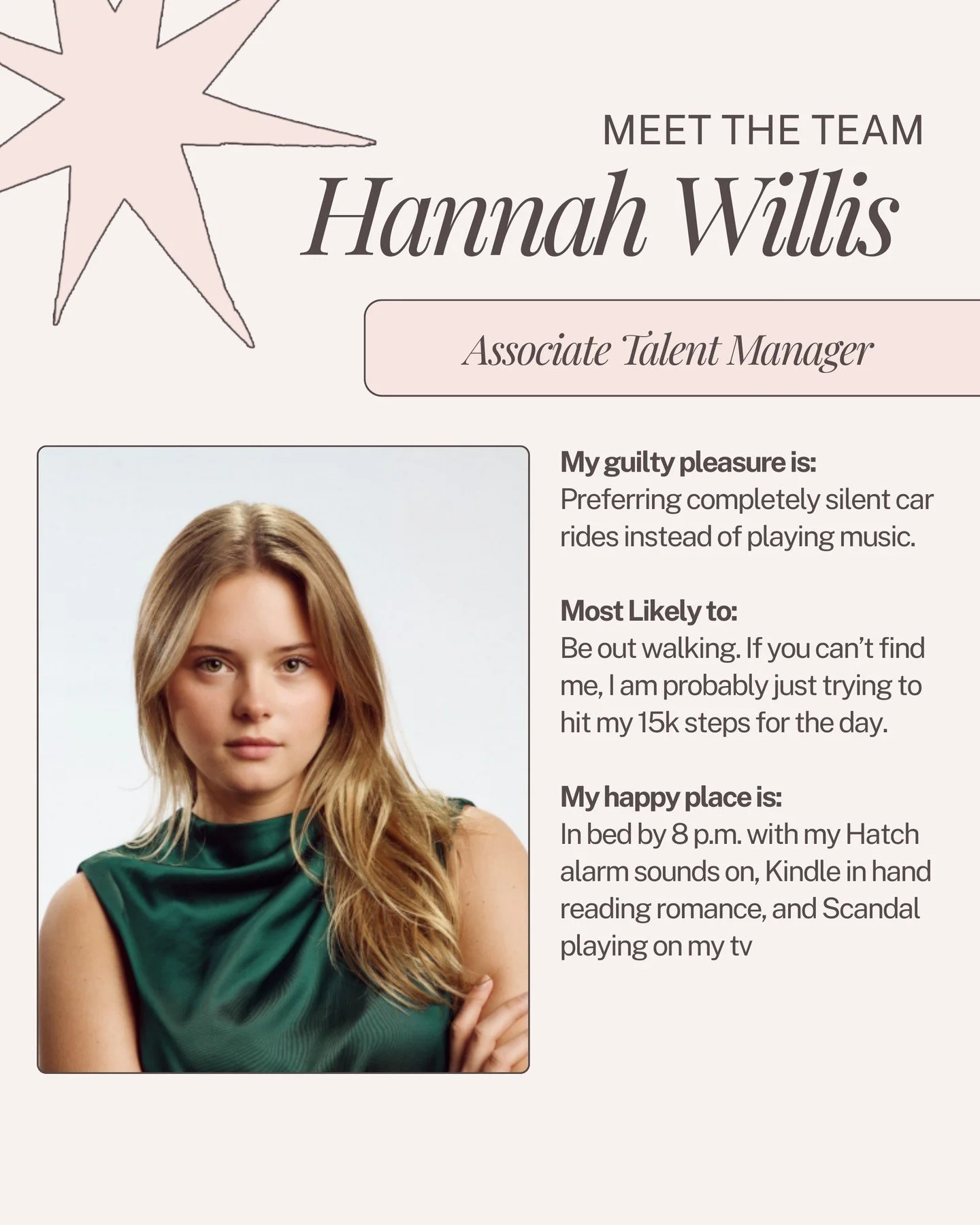 Welcoming our newest Associate Talent Managers to the team! We&rsquo;re so excited to see the impact they&rsquo;ll make across our roster as we continue growing and strengthening the team behind the scenes!