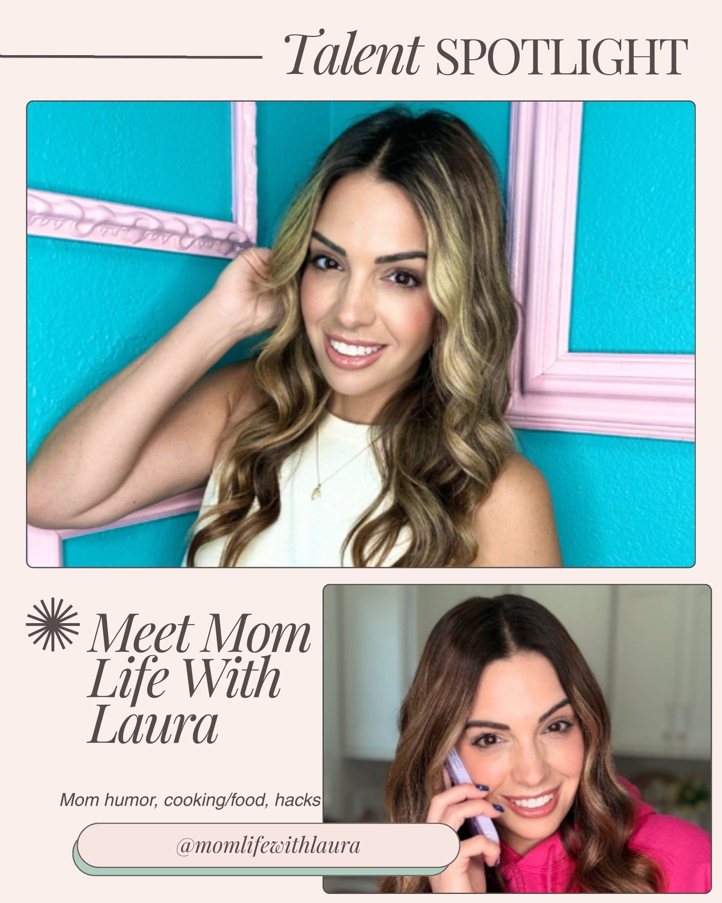 Meet @momlifewithlaura! The queen of mom humor, family hacks, recipes, gift guides, skits and more! Her content brings fun and relatability to your feed ✨