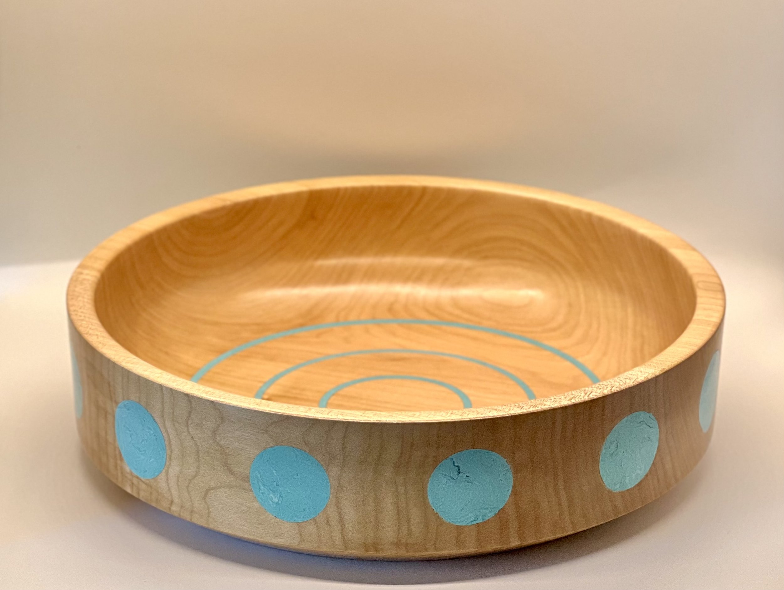 Maple & Turquoise Epoxy Bowl