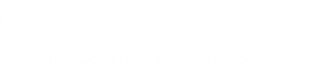 White Level 52 logo featuring the tagline 'The Blueprint for Leadership Success' on a clear background.