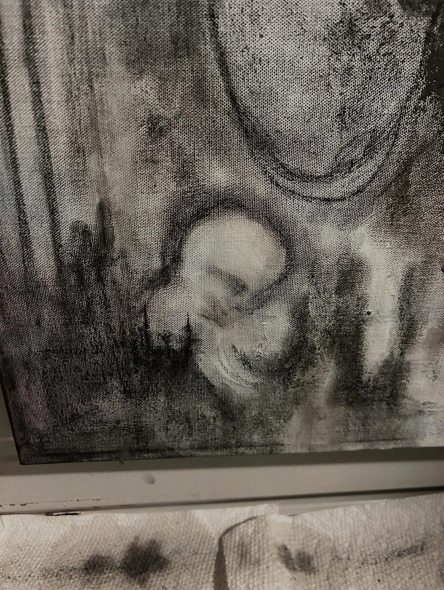 I have been itching to make something abstract and use charcoal for a month or two. This was about 4 hours of non stop mental unloading.
#blackandwhite