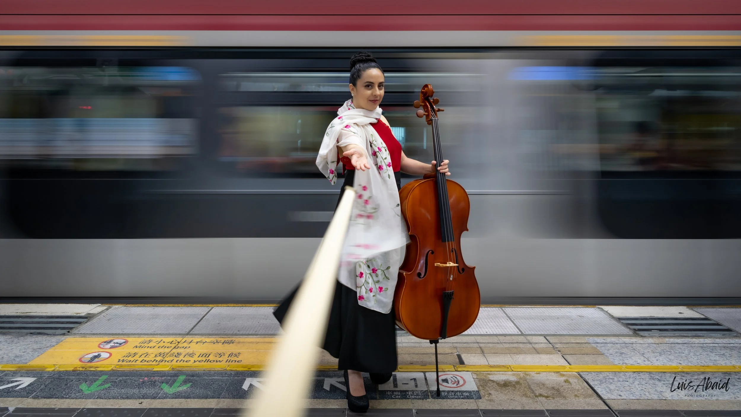 Cello, refection, Kowloon Tong Hong Kong Sandra Lozano Calderon MTR