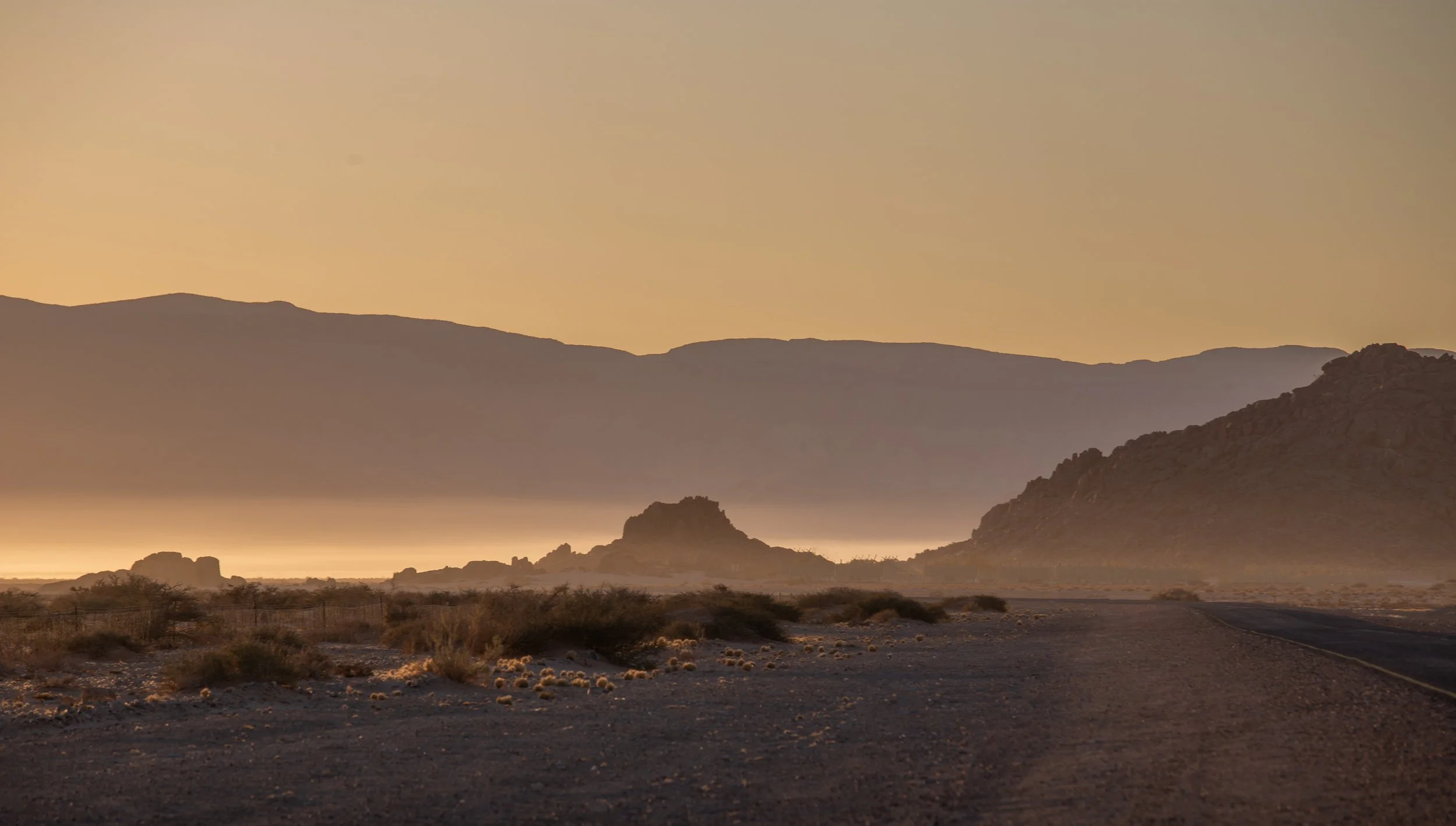 Driving through the desert