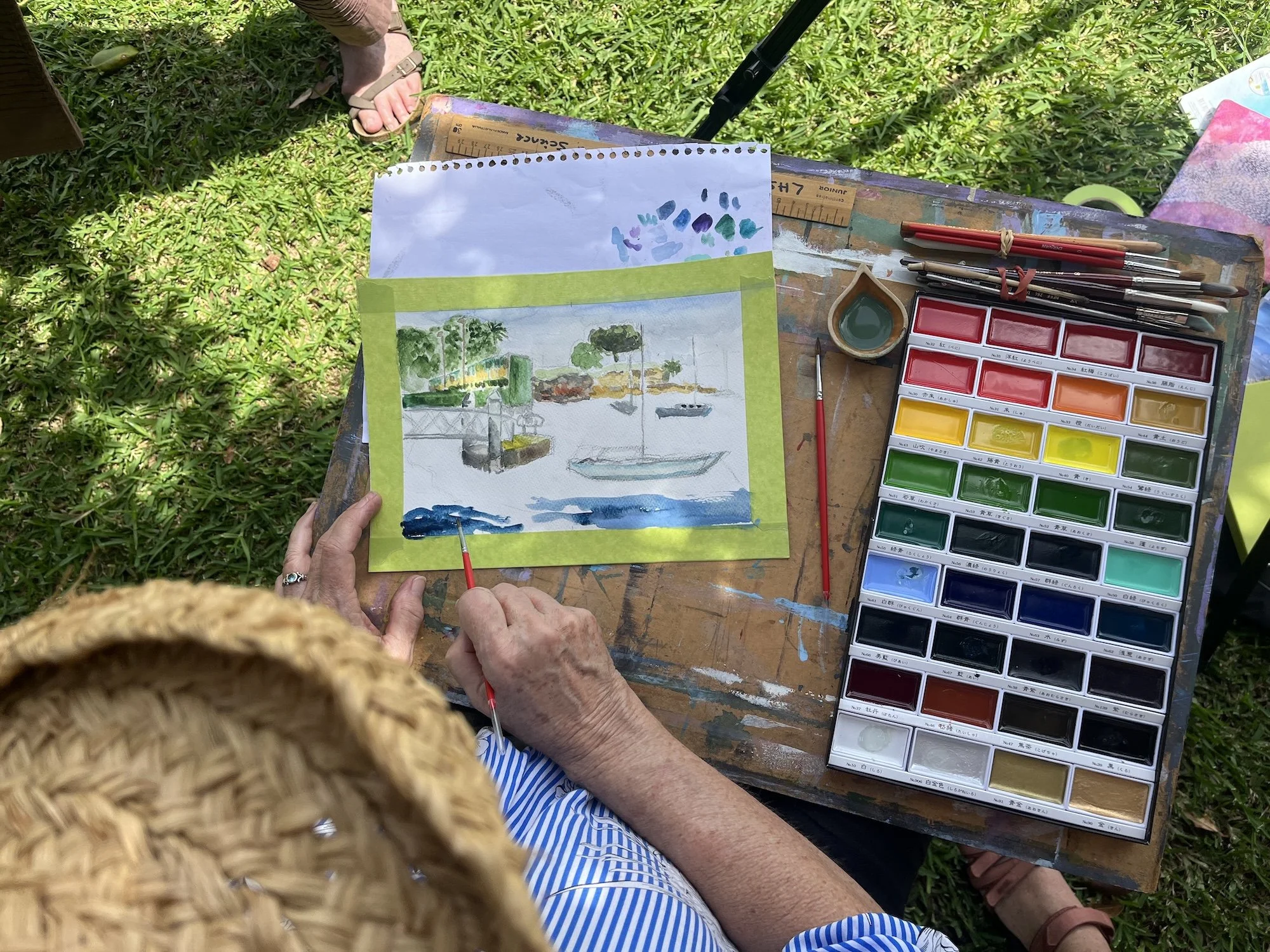 sketching with watercolour