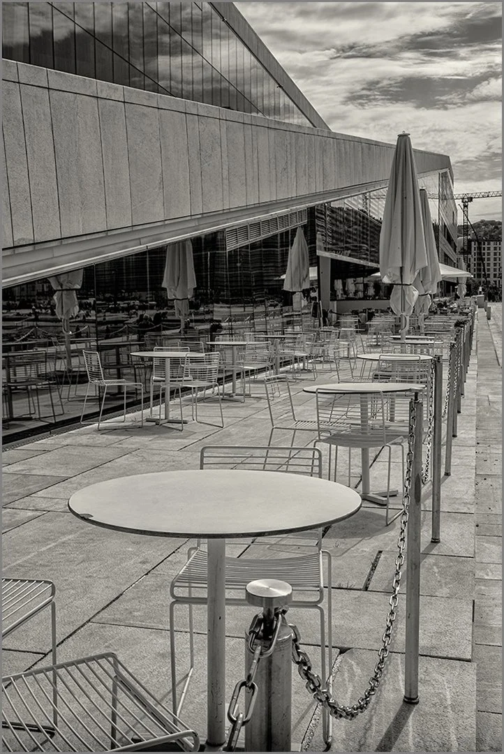 Empty chaisr and empty tables