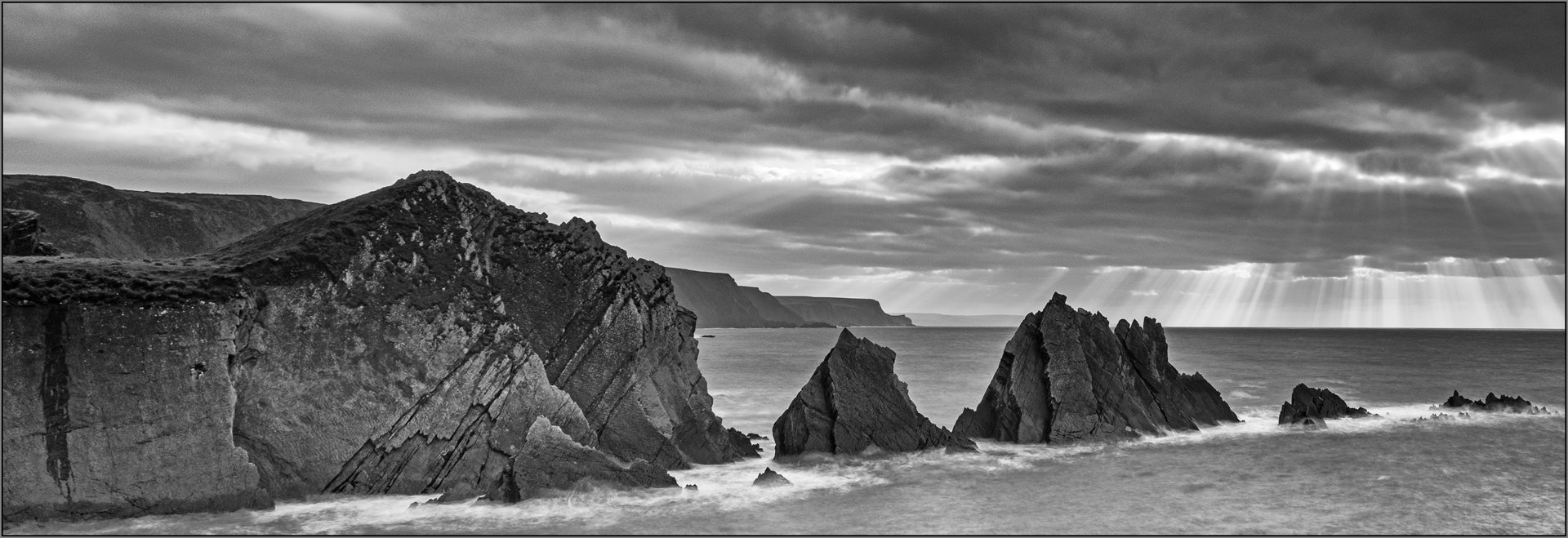 Treacherous rocks & Sunrays - Hazel Farrow LRPS