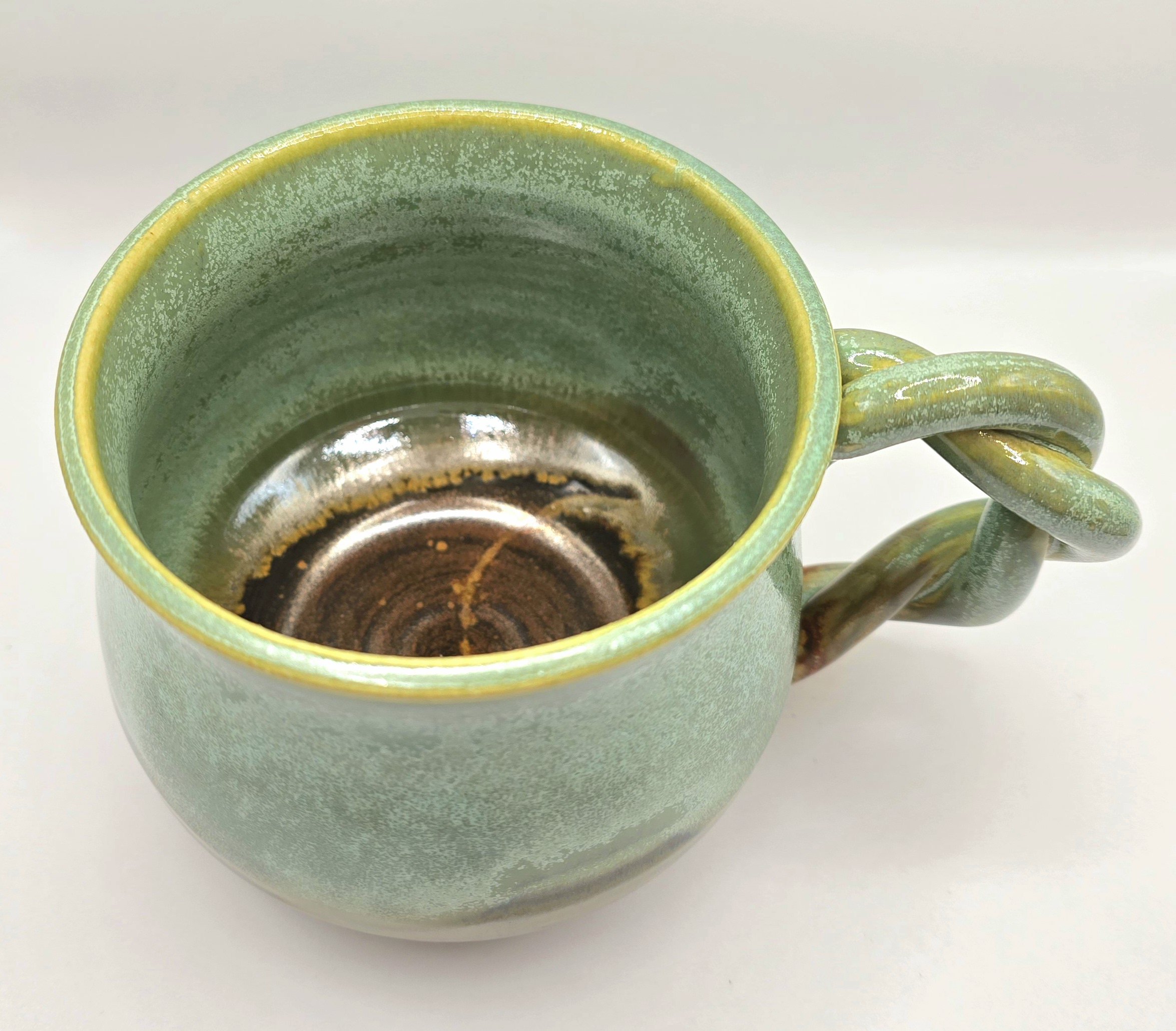 Soup Mug- Green and Copper