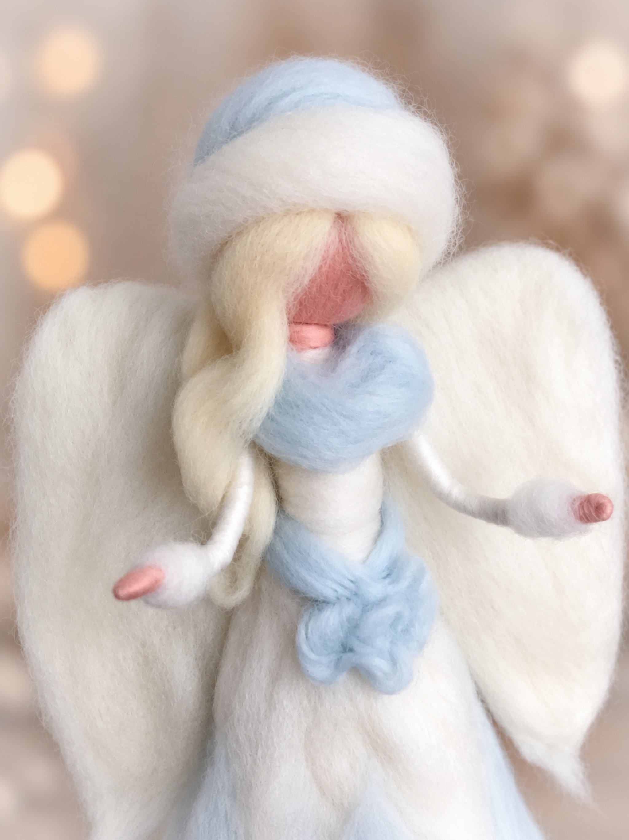 Snow-angel-handmade-Waldorf-statue