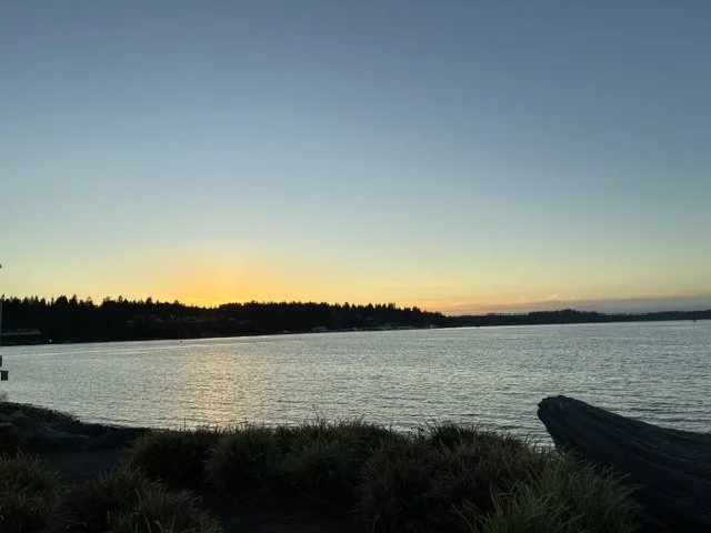 peaceful lake scene at sunrise