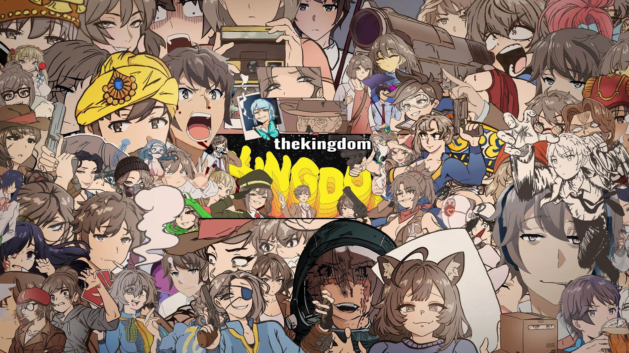 Collage of various animated characters from thekingdom, showcasing diverse personalities, outfits, and expressions.