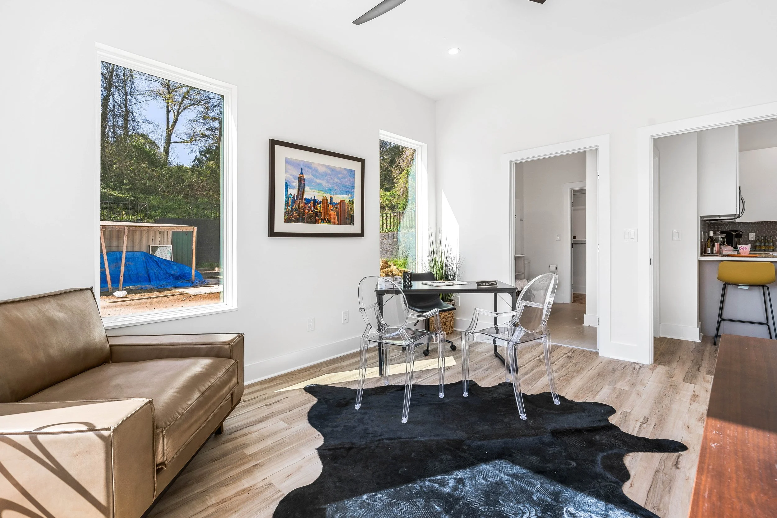 home office or guest space with large windows in SE Atlanta condo