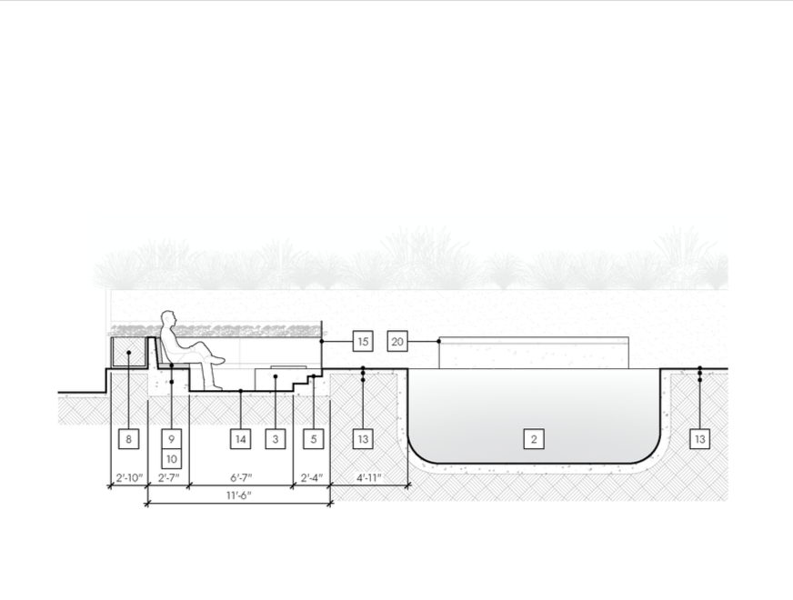 Architectural drawing of a section as part of set of construction documentation. Single Family Design.