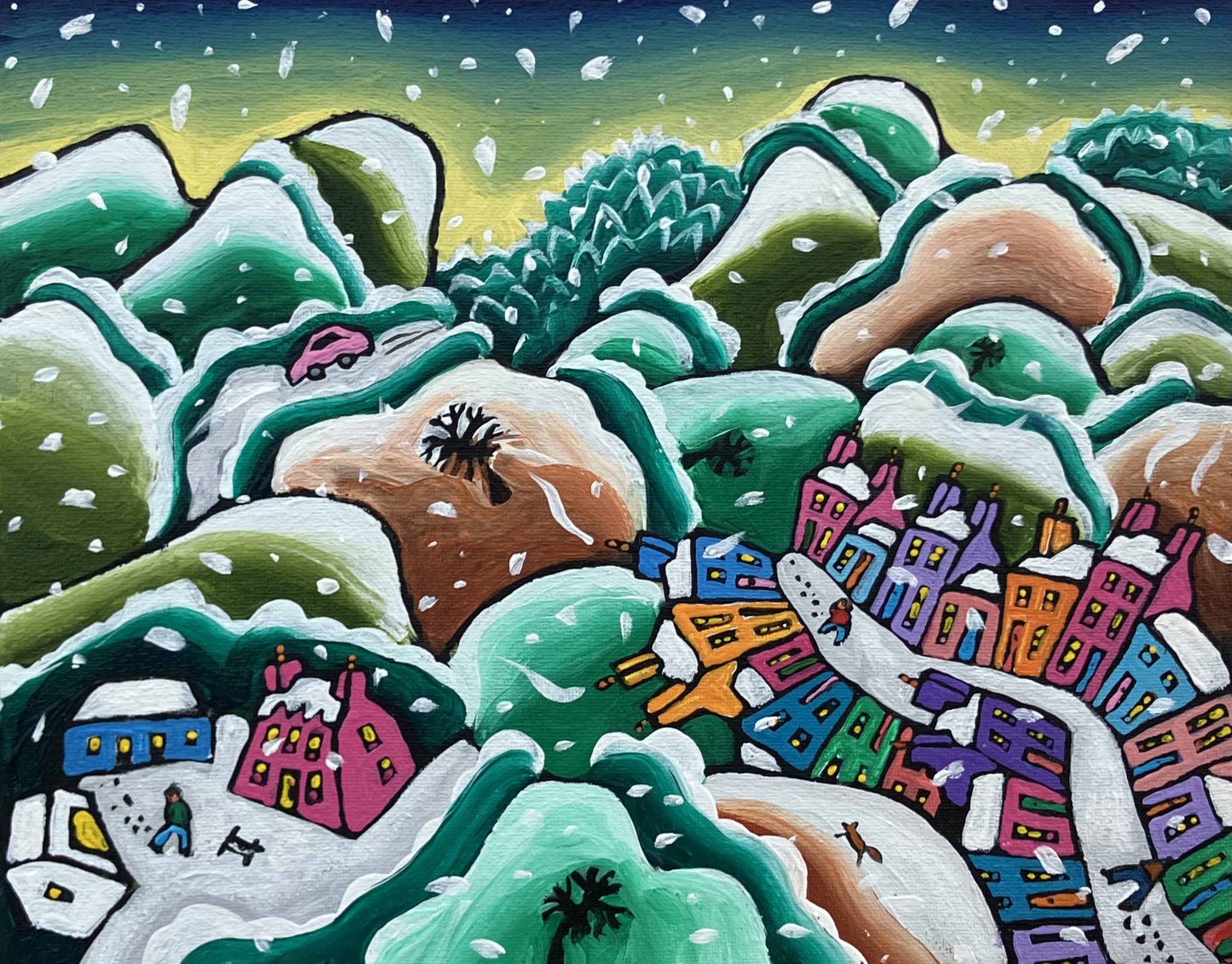 "Snowfall in January" - 20cm x 25cm