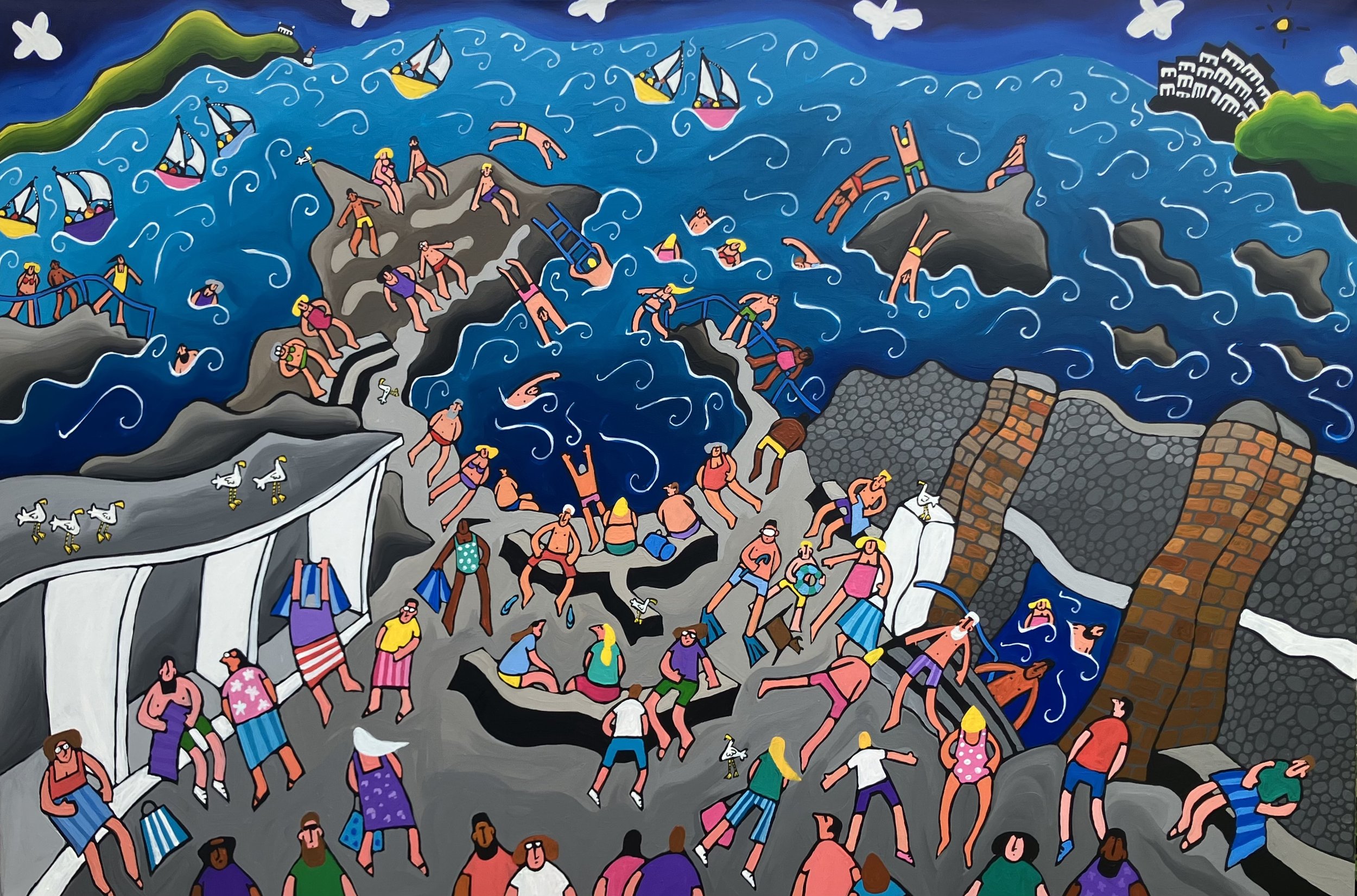 "Summer's Day at the Forty Foot" - 80cm x 120cm
at the Doorway Gallery, Dublin