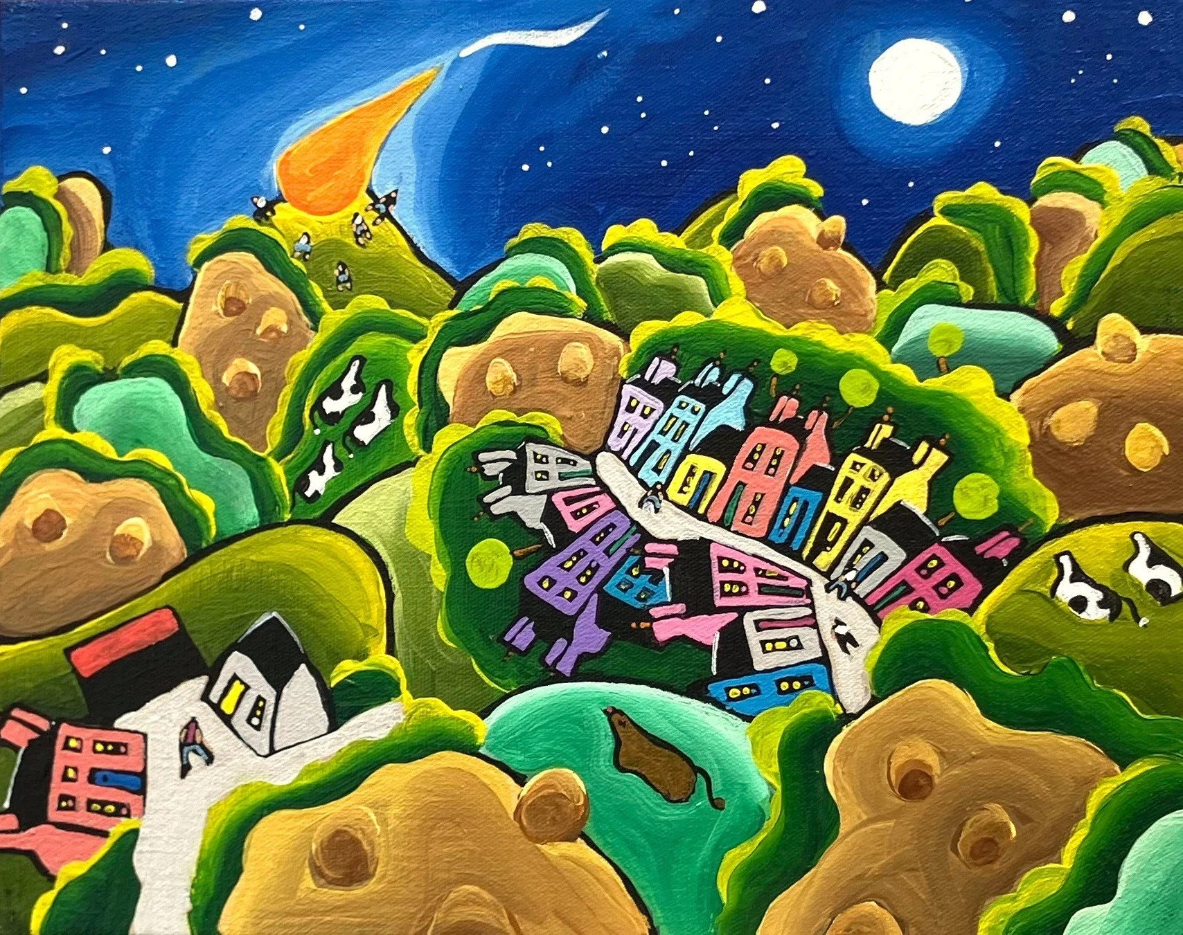 "Bonfire in June" - 20cm x 25cm