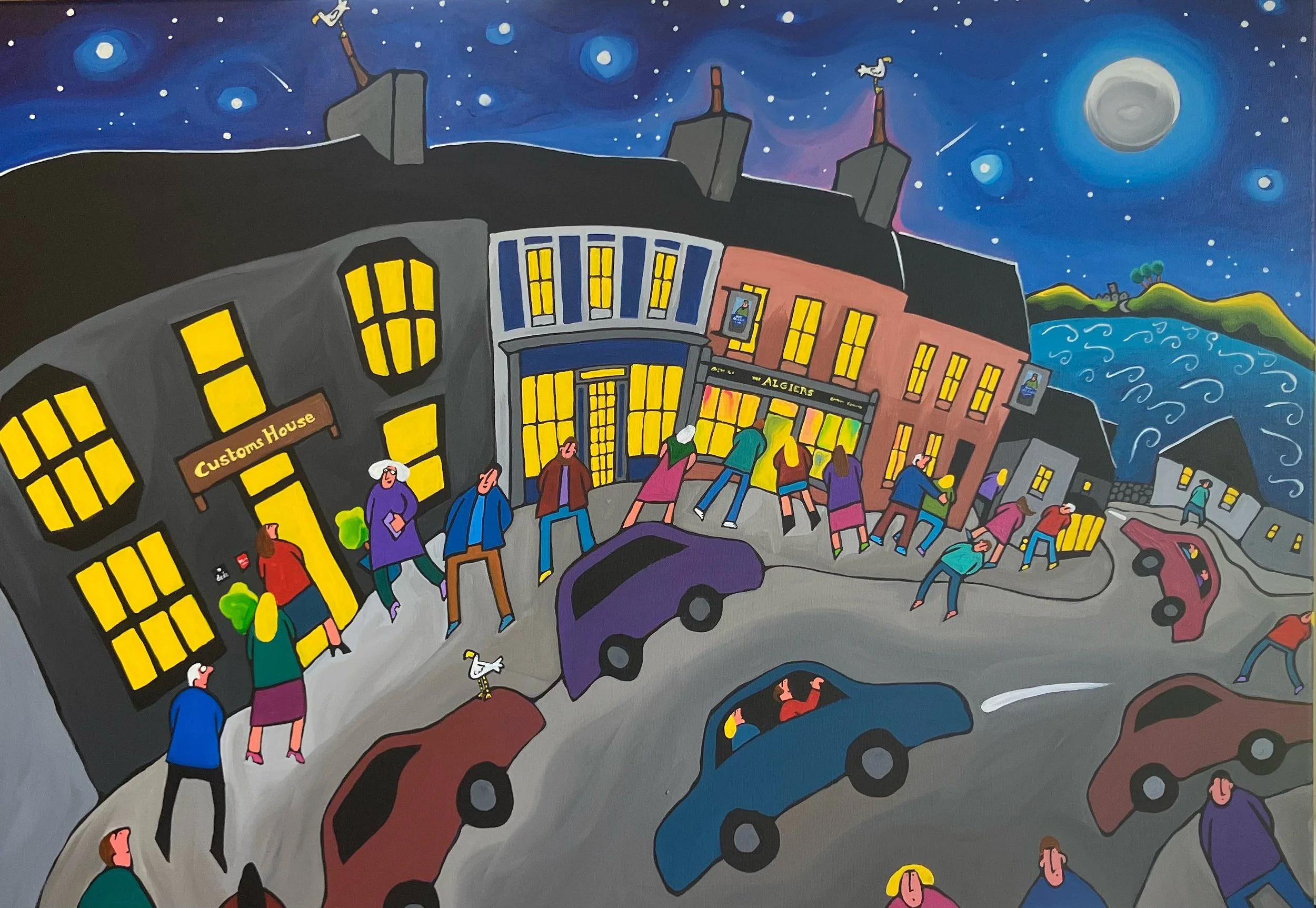 "Out to Dinner on a Starry Night" - 70cm x 100cm