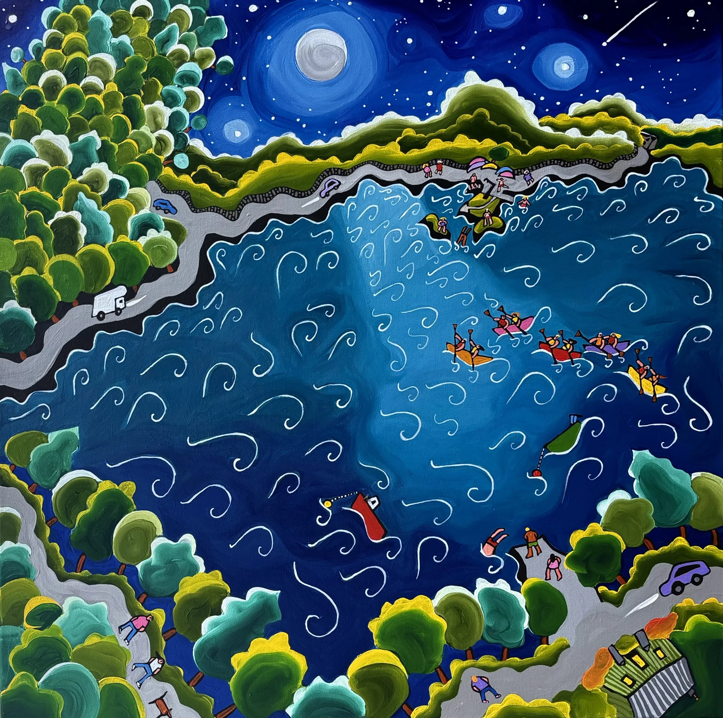 "Summer Night at Lough Hyne" - 80cm x 80cm at The Yellow Door, Baltimore