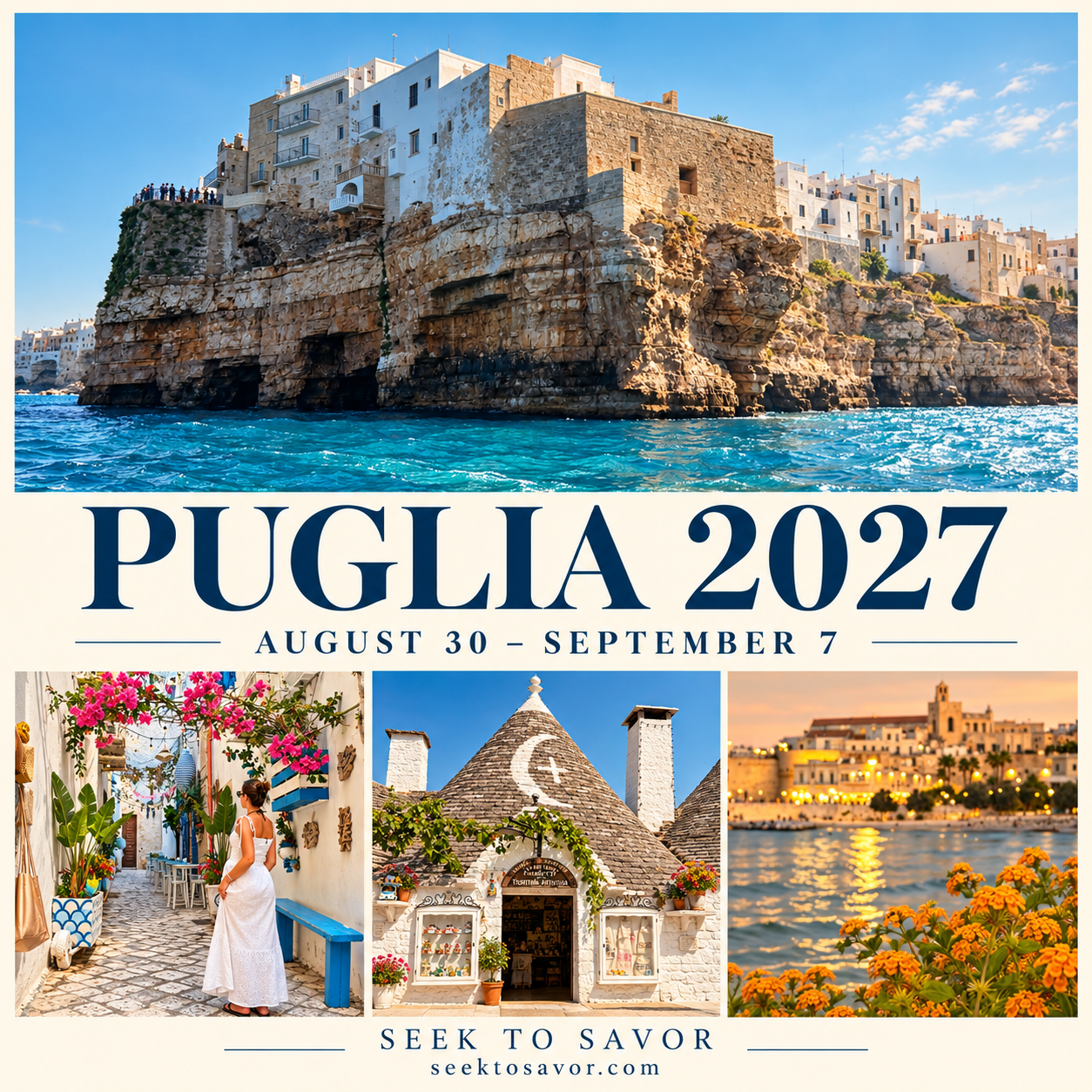 Puglia Italy Small Group Tour 2027 | Seek to Savor