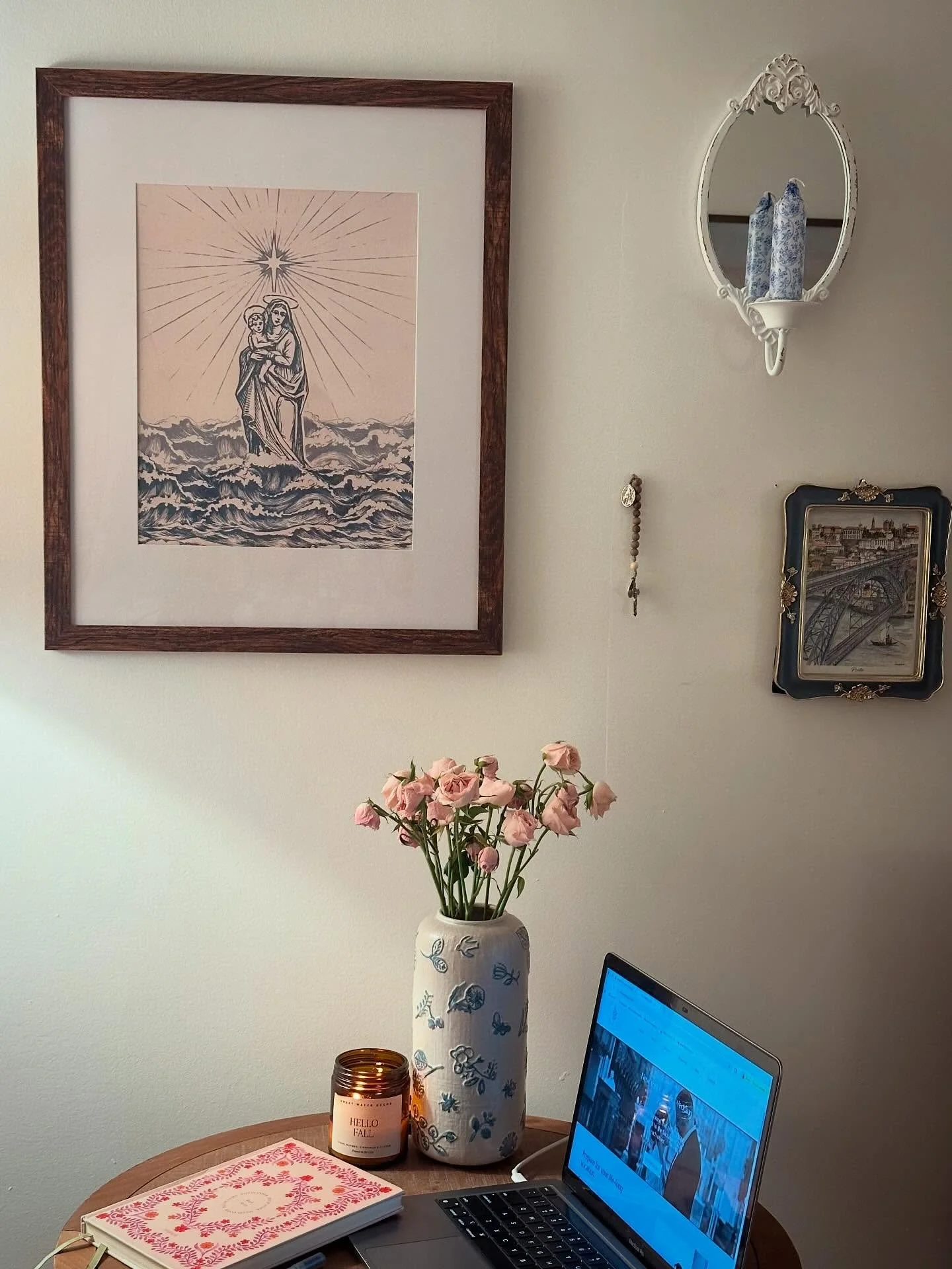 Some nights, I change out of my scrubs, light a candle, and sit down in my little work corner to plan weddings. ✨

If you don&rsquo;t know, I&rsquo;m a full-time OB/GYN nurse and a Catholic wedding planner &mdash; which means most of my Fern Wedding 