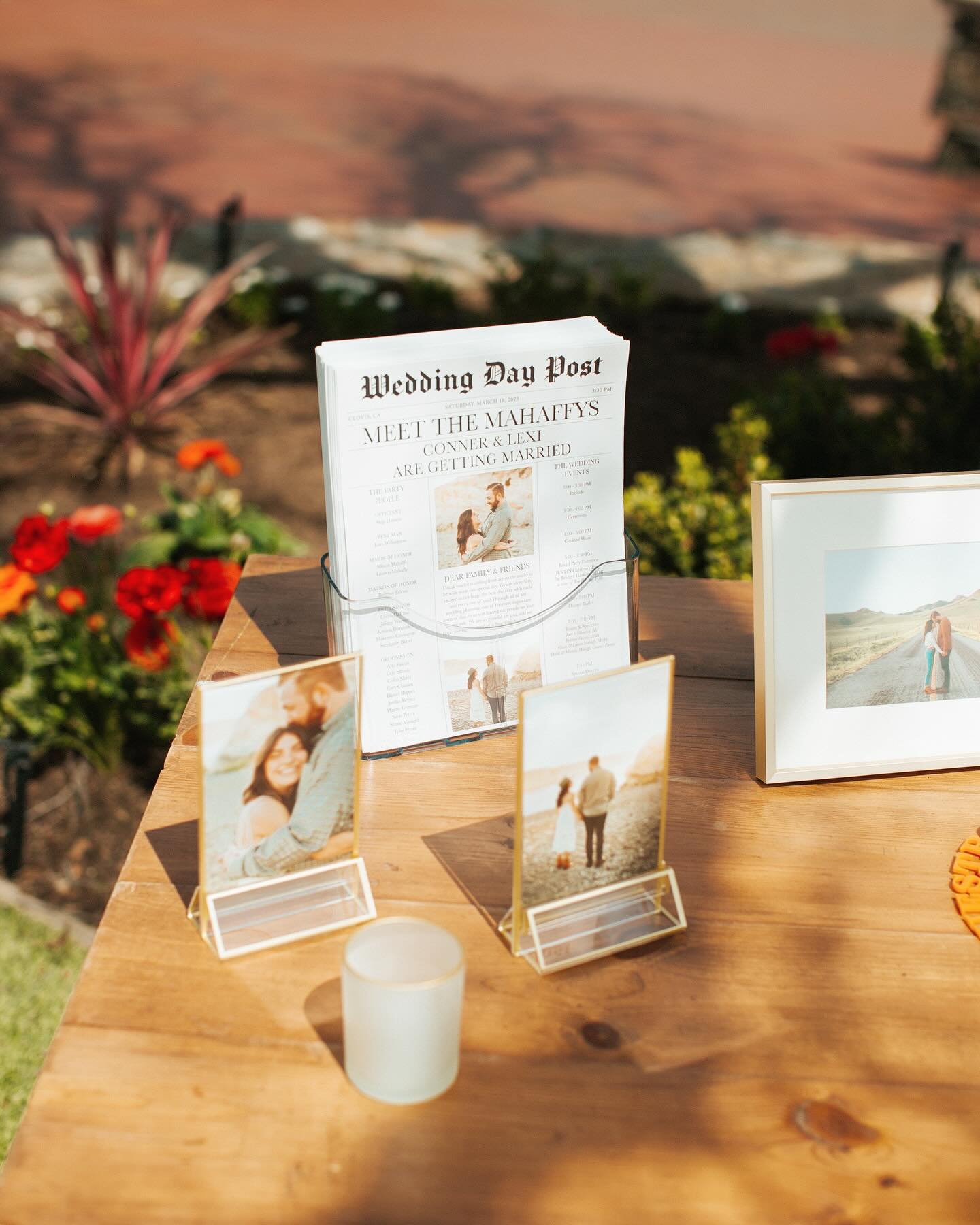 One of my favorite reception details: a custom wedding day newspaper 🗞✨

From your love story and timeline, to fun facts, saint quotes, and even a note of gratitude&mdash;this is such a meaningful (and fun!) way to invite your guests deeper into the