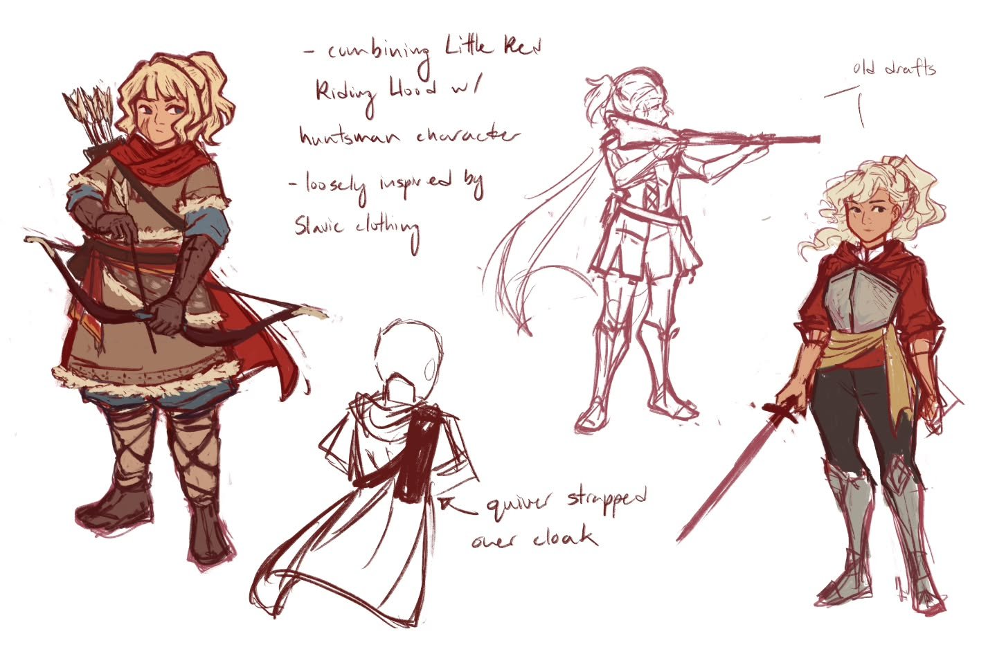 Happy (belated) New Year! Decided to share some old work I did for a Slavic reimagining of Little Red Riding Hood, from initial roughs to final lineup. 

&mdash;

#characterdesign #conceptart #bookillustration #digitalart