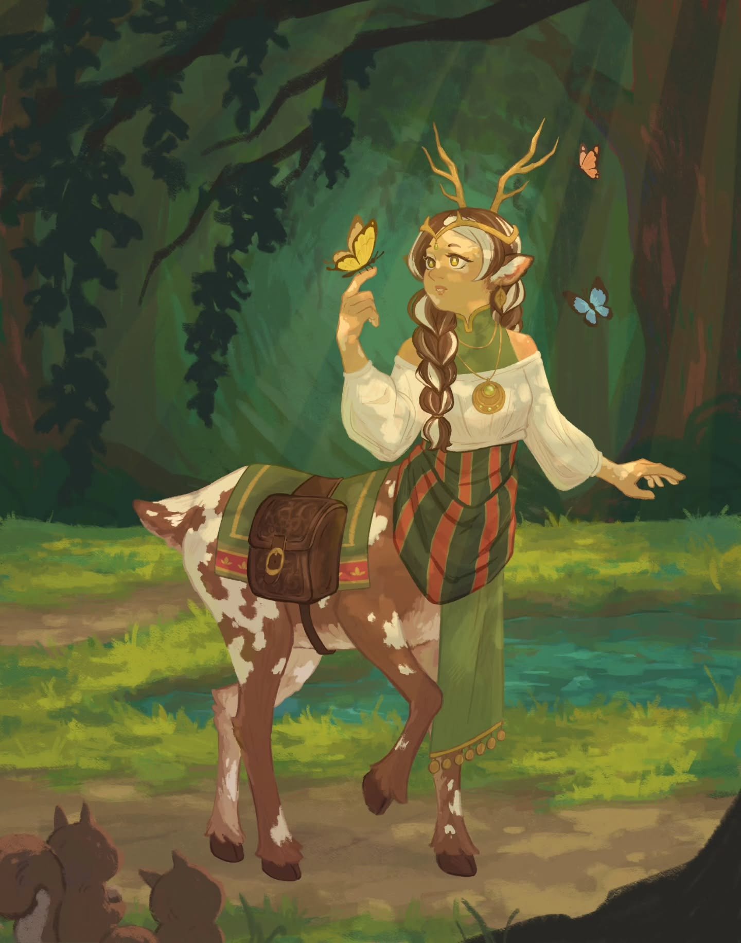 Finished version of my previous post! Pretty sure I spent more time trying to redo the grass than the rest of the piece 💀

#characterdesign #digitalart #dndoc #Illustration #Procreate