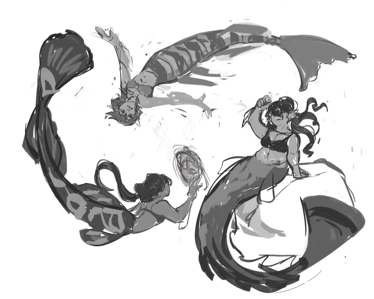 #mermay part 5. I meant to work on this on the plane but spent the entire flight sleeping. Oops. Maybe I'll get to it another day, lol.

#sketch #WIP #Illustration