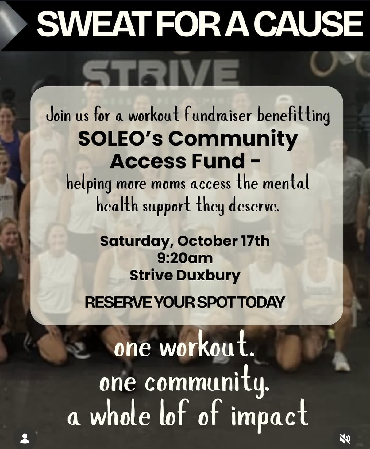 Sweat for a Cause: Workout Fundraiser for the Community Access Fund