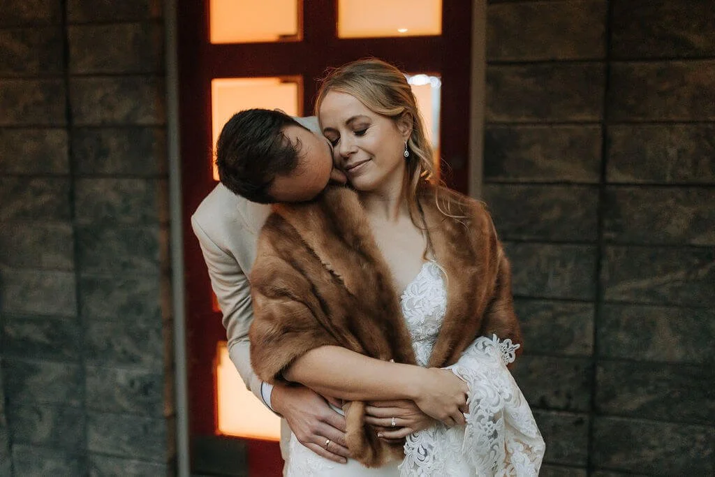 Romantic winter wedding reception at Waipuna Estate