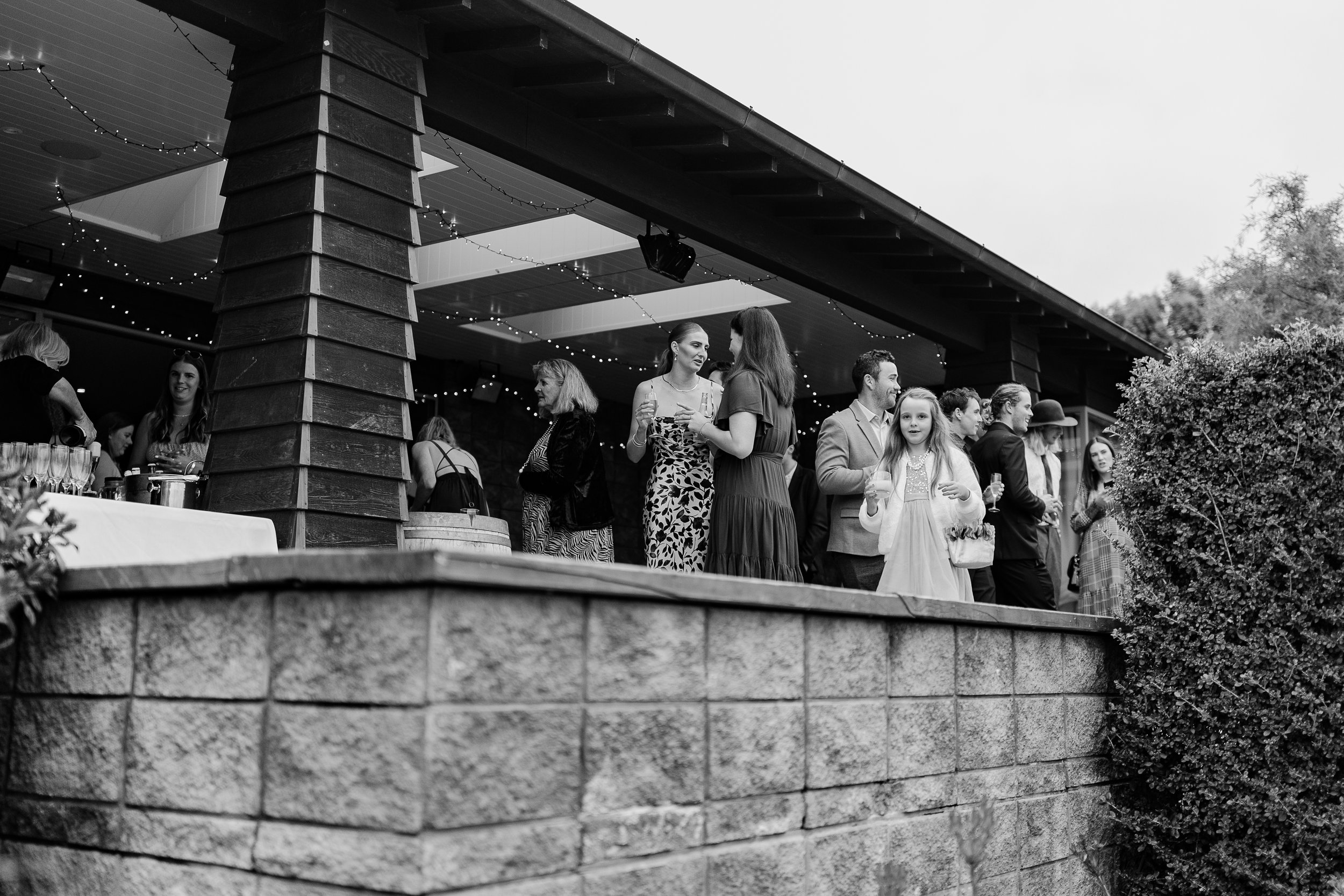 Guests mingling at an intimate New Zealand wedding reception