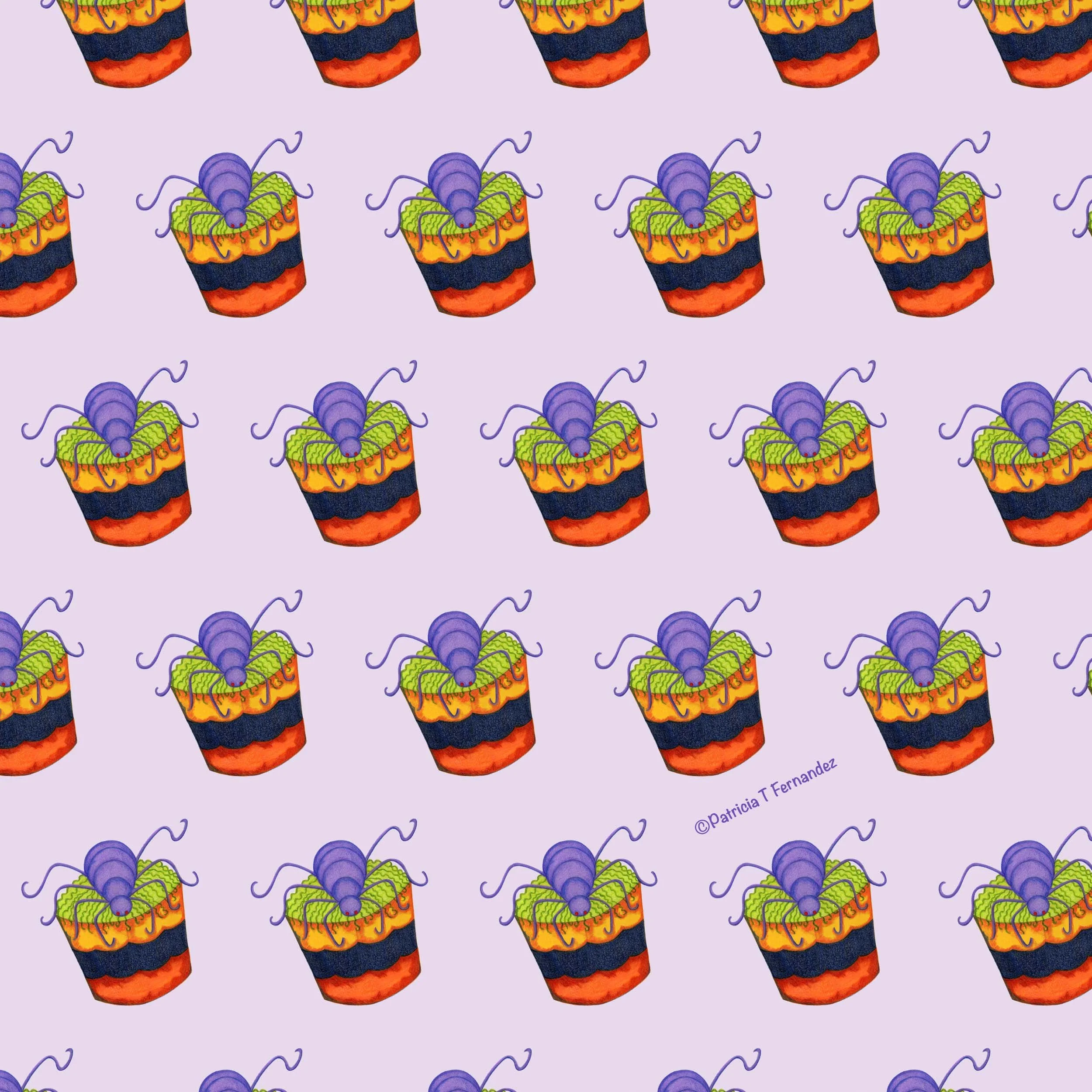Halloween Spider Cupcake Pattern