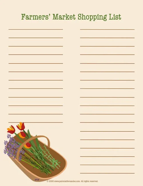 Farmers' Market Shopping List - Flowers & Herbs