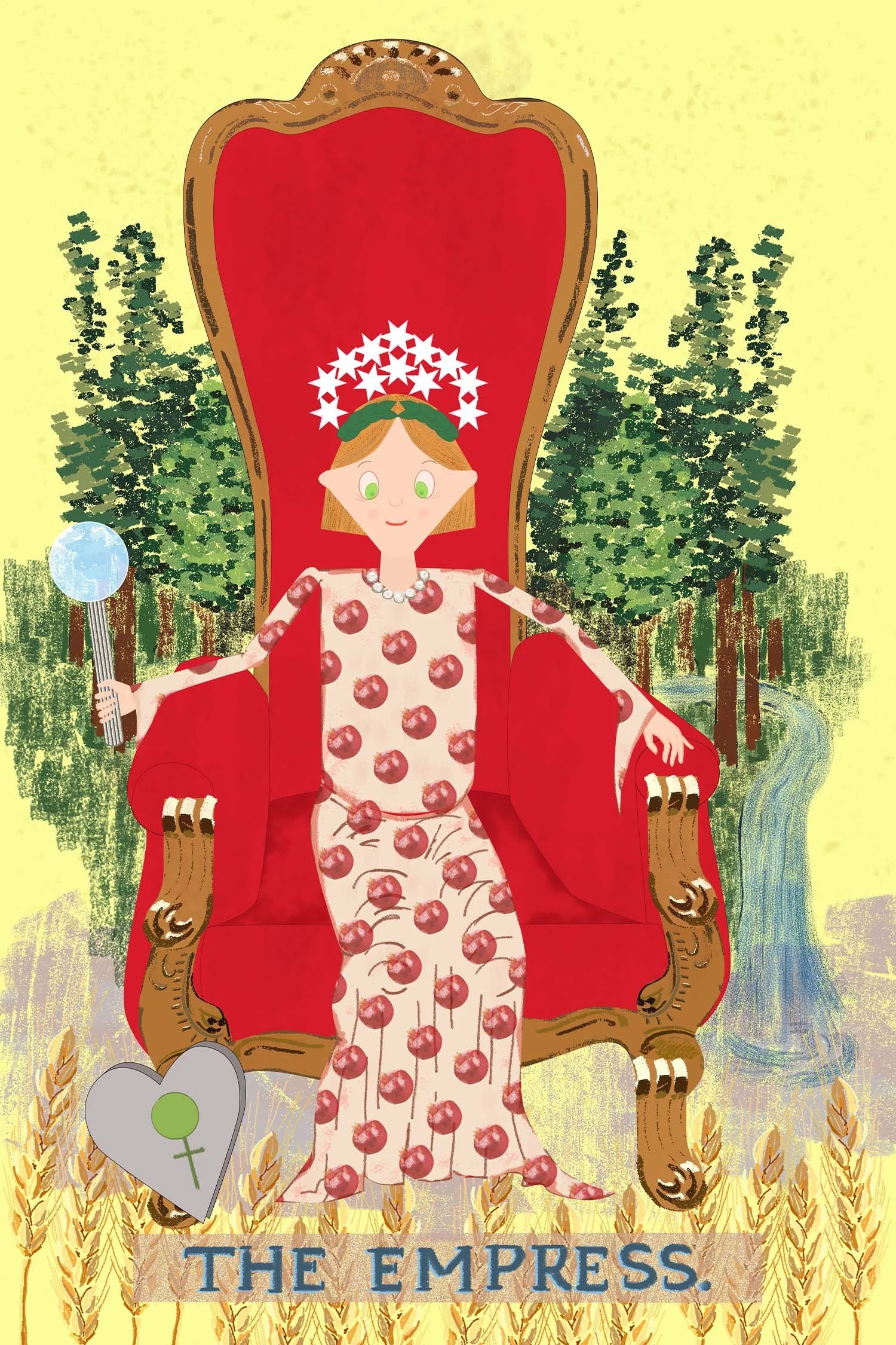 The Empress Tarot Card, Digital Illustration (work in progress)
