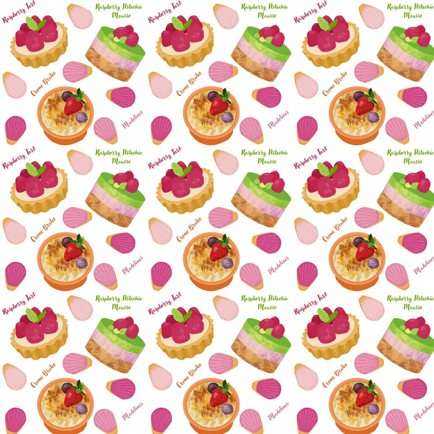 Dessert Pattern in White