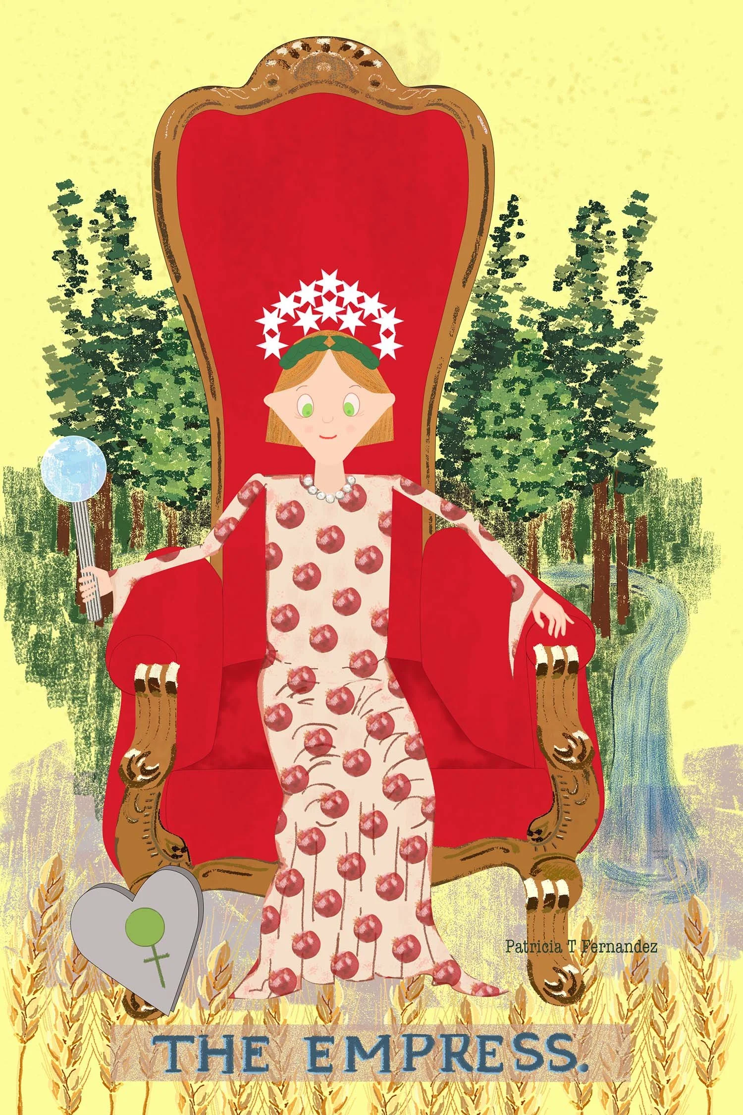 The Empress: A Study of the Divine Game in Tarot - An editorial illustration created for the essay in my publication, The Studied Life (substack.com).