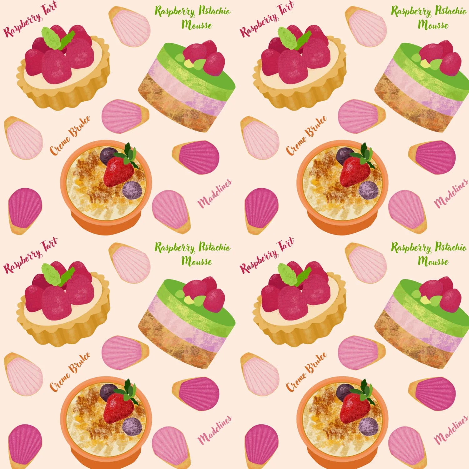 Dessert Pattern in Pastel