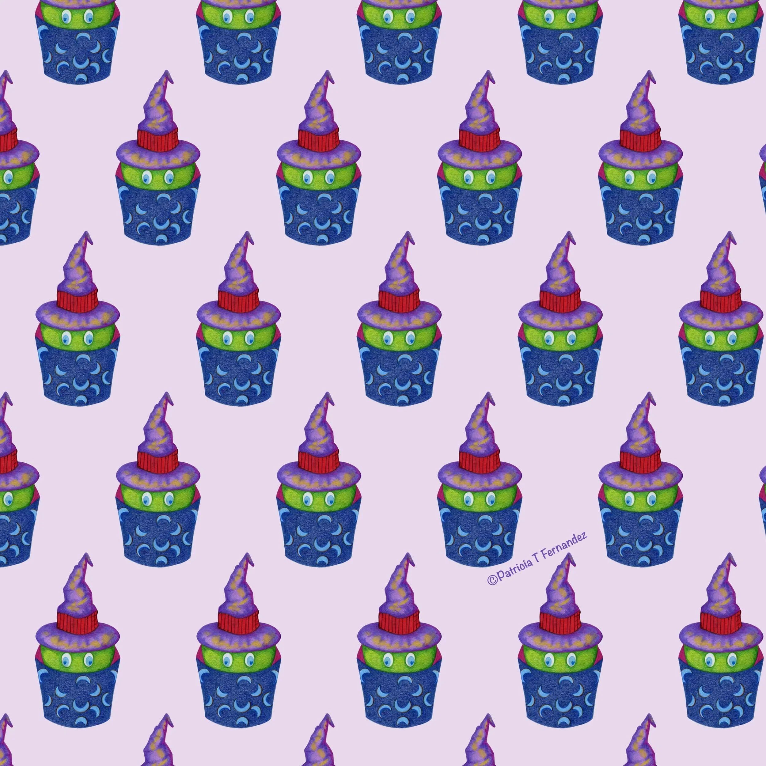 Halloween Green Witch Cupcake Pattern