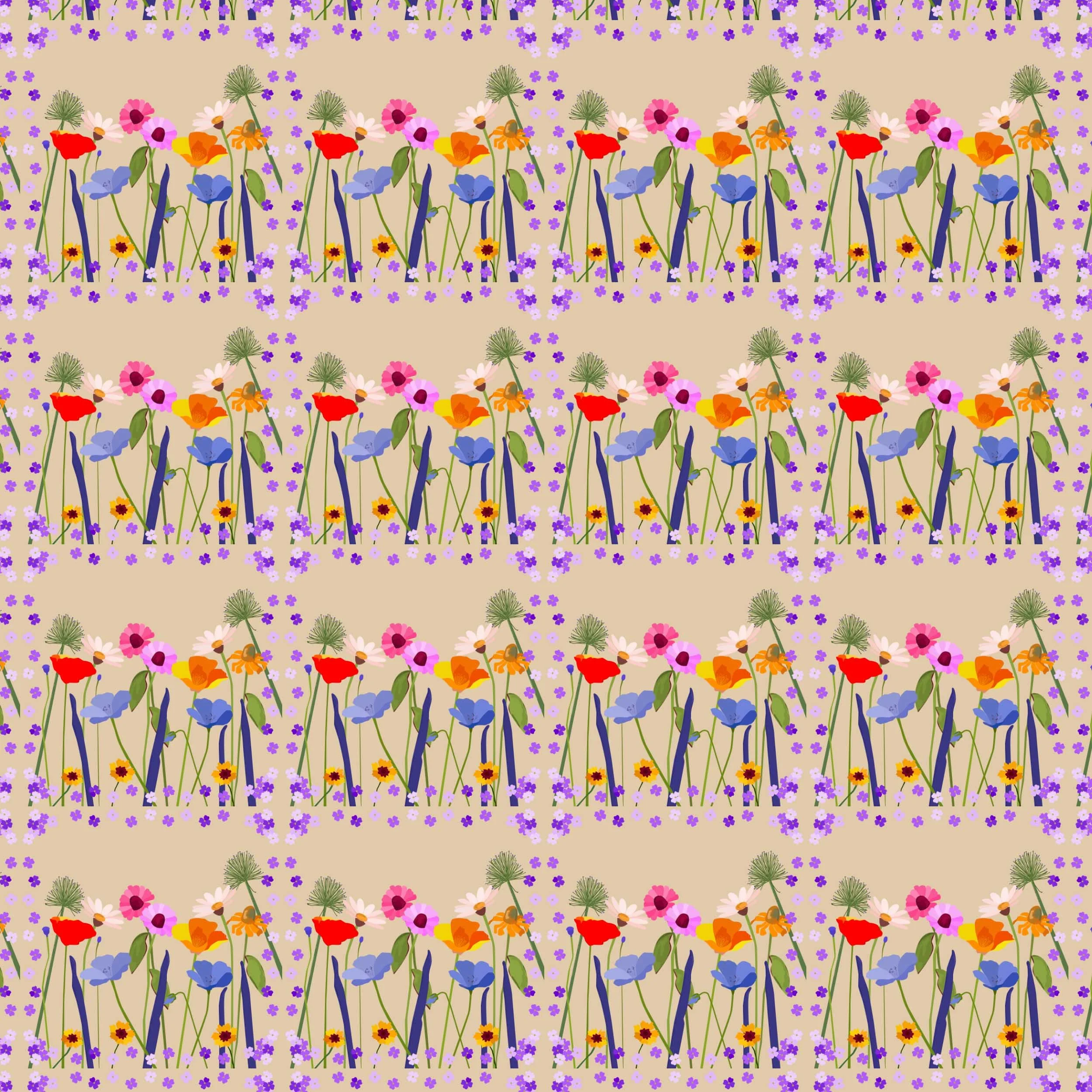 Wildflowers Collage Pattern