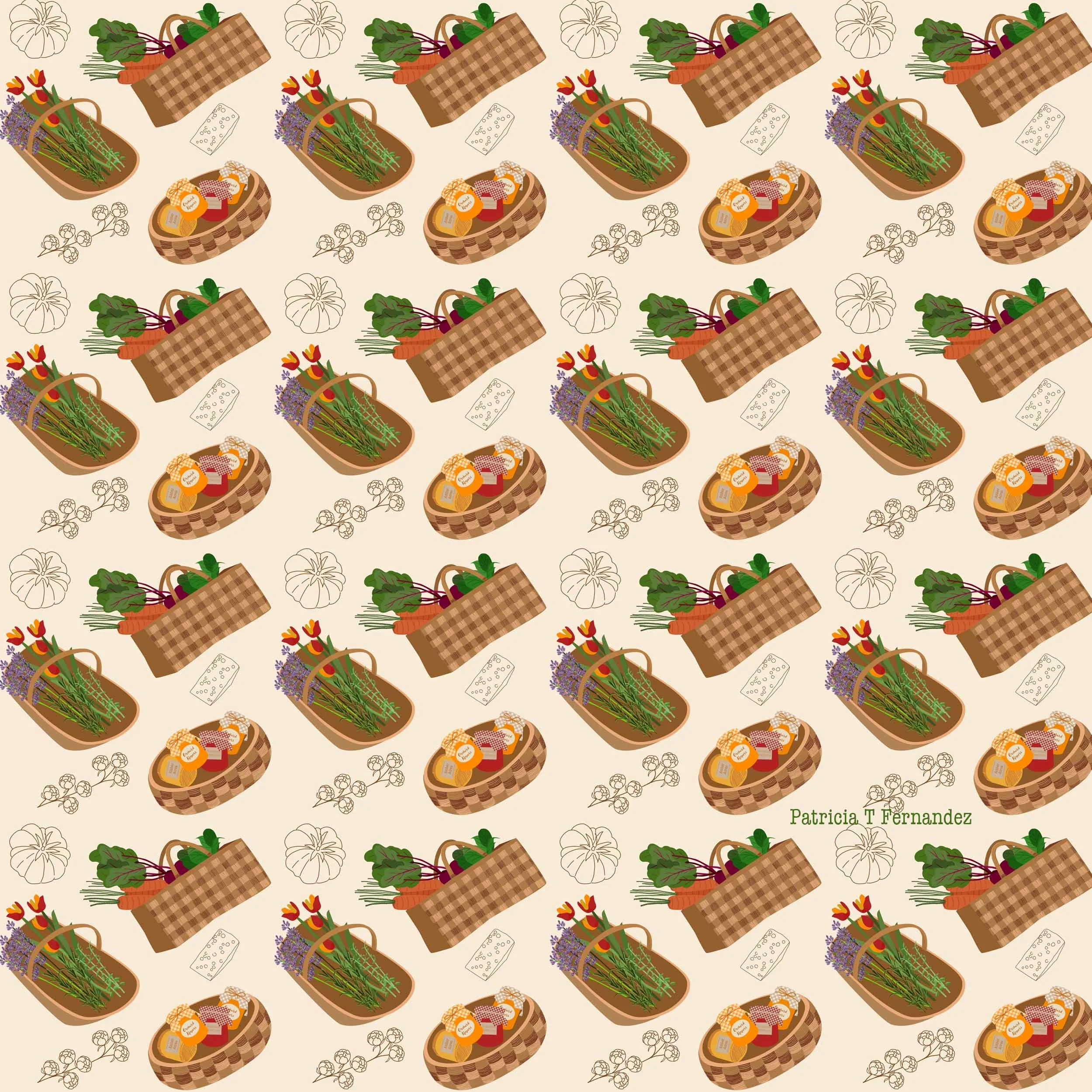 Sunday at the Market Pattern