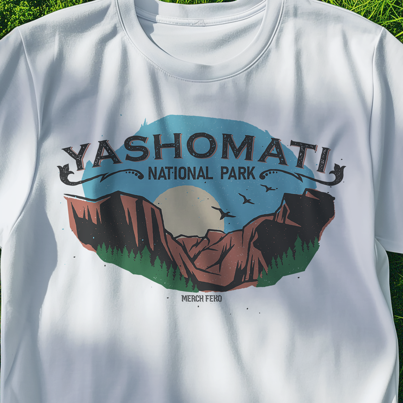 Yashomati Yosemite Funny Tee T-Shirt Closeup.png