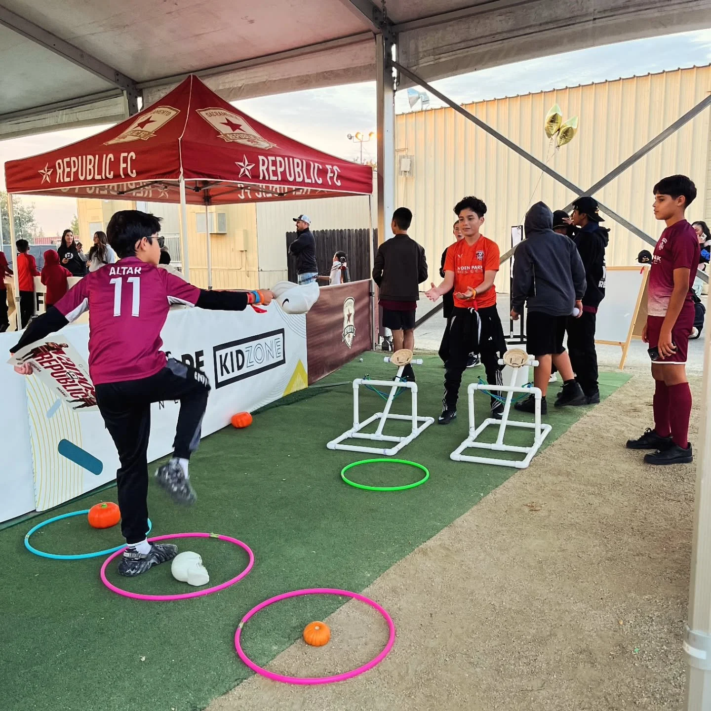 We aren't sure exactly what's going on here but we know lots of laughter and fun was involved.  Jack-o-Launch is always a hit!! 
Thank you @srfccommunity for having us last night and congrats on the WIN!! π₯β½οΈ