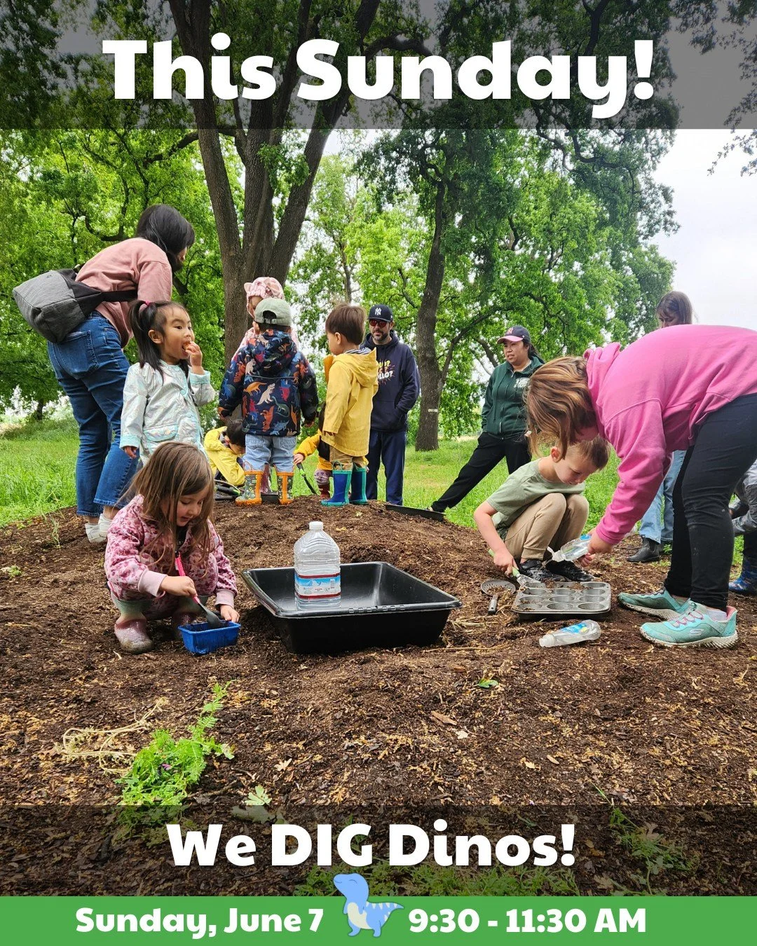 🦖 This Sunday! 🌋

Join us for a dino-sized morning of outdoor play, exploration, and imagination at Wiggle Worms Neighborhood Nature Play!

We'll be:
🦴 Making fossil dough imprints
🔍 Going on a dinosaur hunt
🌿 Exploring and playing outdoors
📚 E